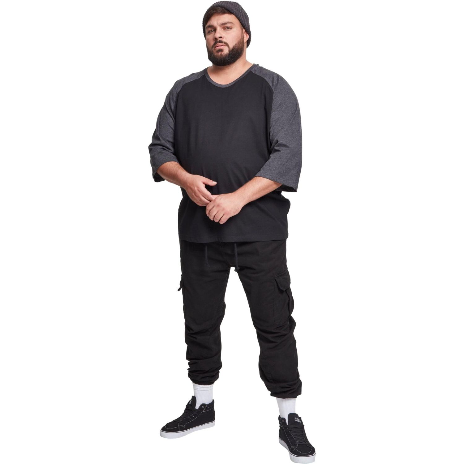 Urban Classics - RAGLAN 3/4 Sleeve black / charcoal
