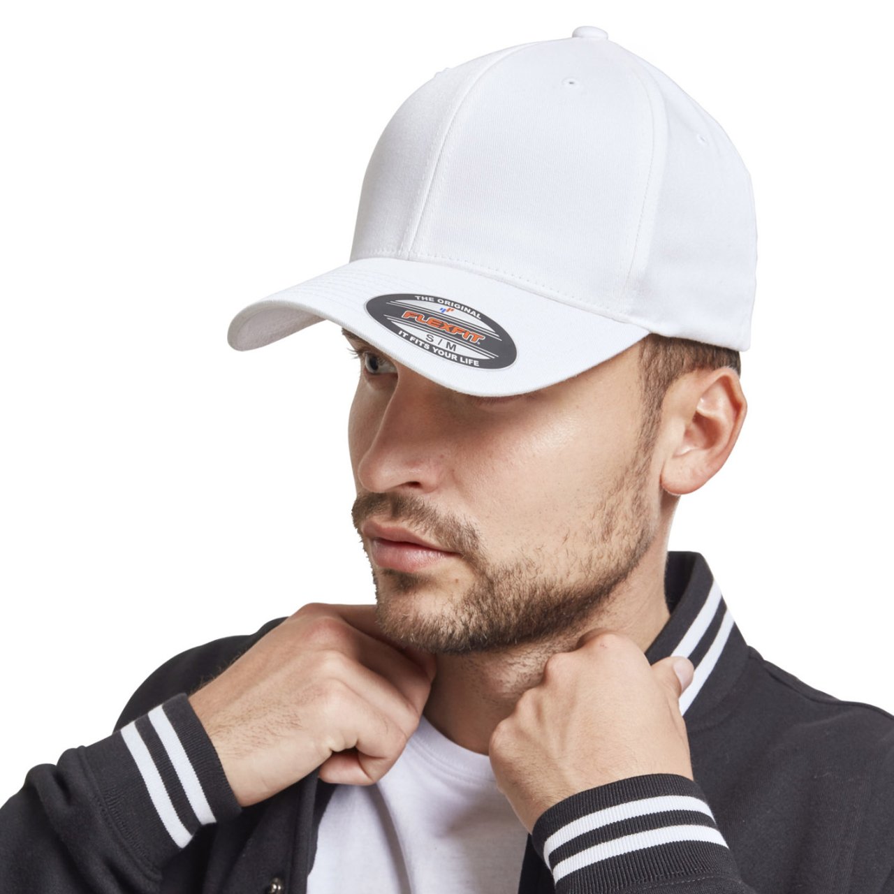 Flexfit Organic Cotton Stretchable Cap - blanc