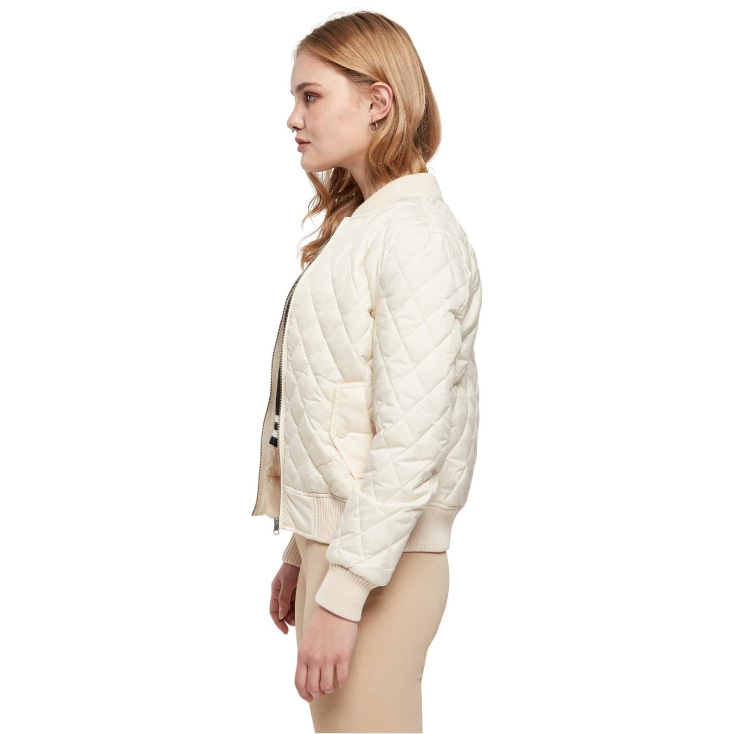 Urban Classics Femme - DIAMOND MATELASSÉE NYLON Veste sand