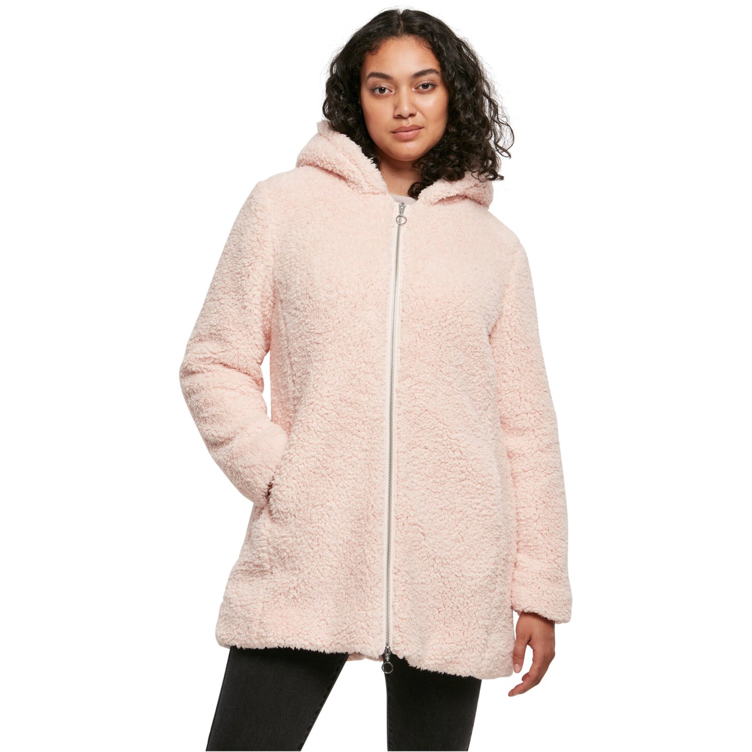Urban Classics Femme - SHERPA Long Veste d'hiver pink