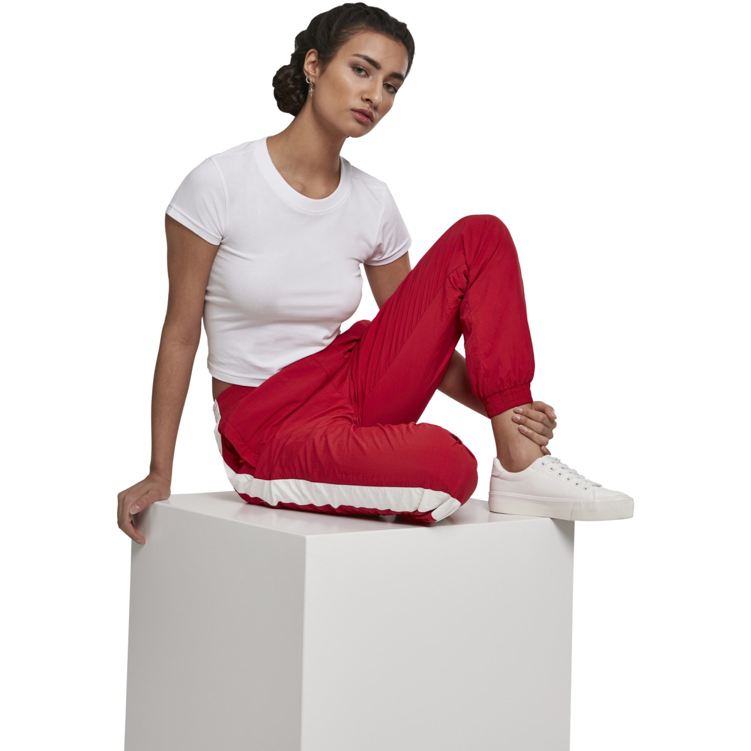 Urban Classics Ladies - Stretch Jersey Cropped Top blanc