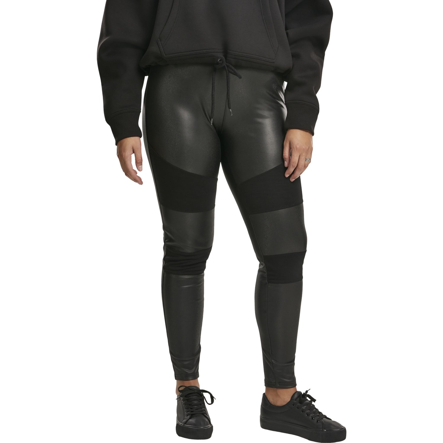 Urban Classics Ladies - Kunstleder TECH Leggings schwarz