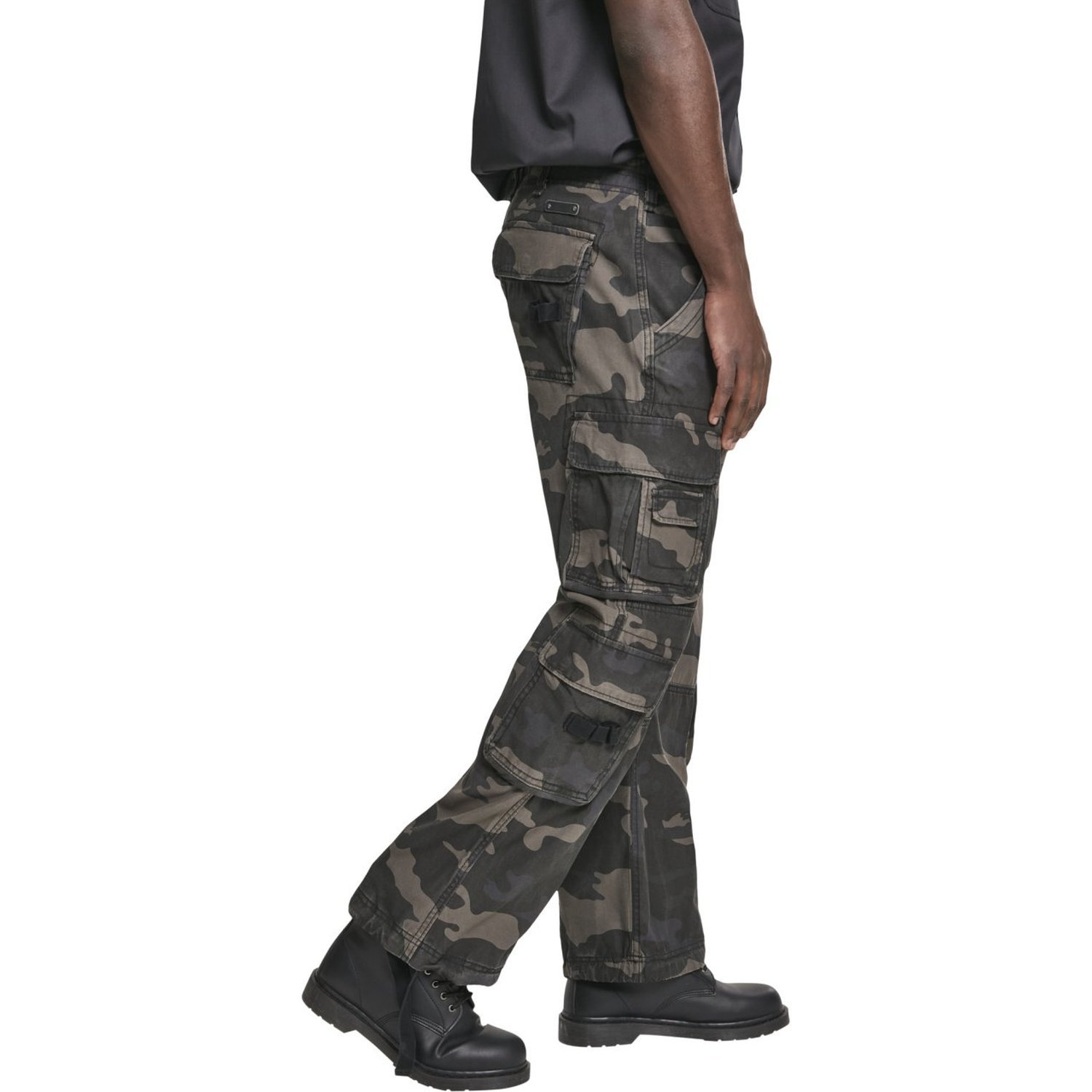 Brandit Pure Vintage Cargo Army Trousers dark camo