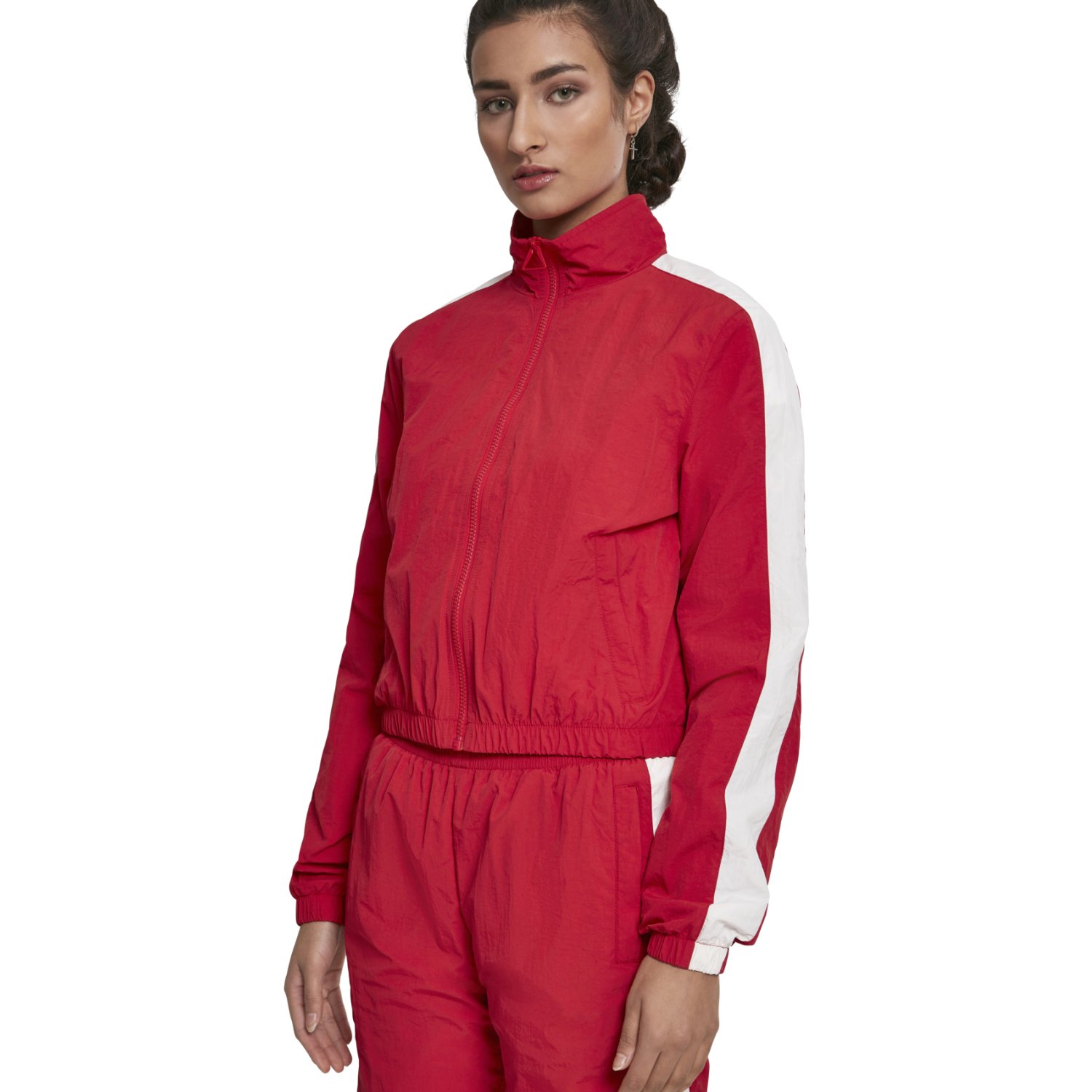 Urban Classics Ladies - CRINKLE Short Track Jacket rouge