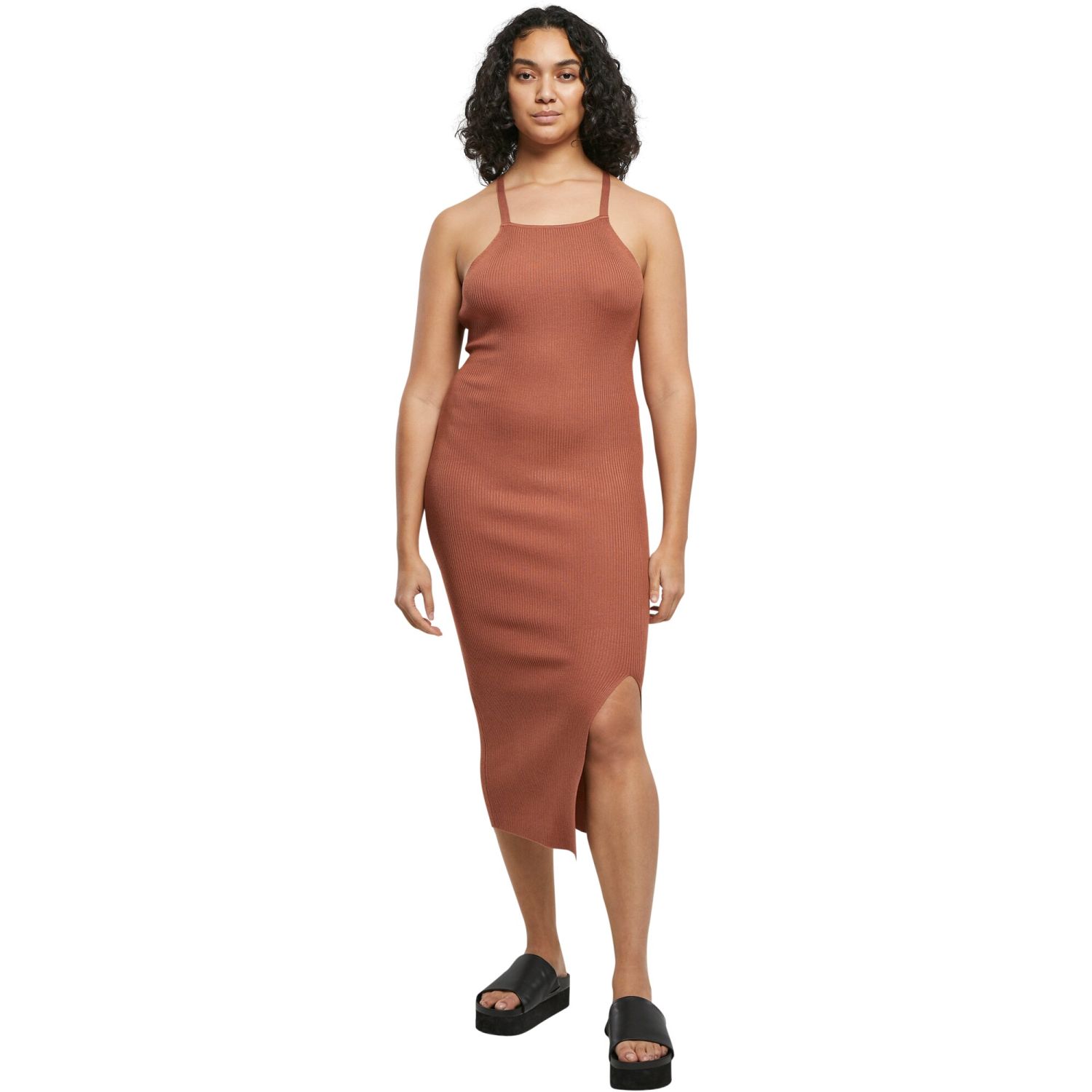 Urban Classics Ladies - Midi Rippenstrick Kleid
