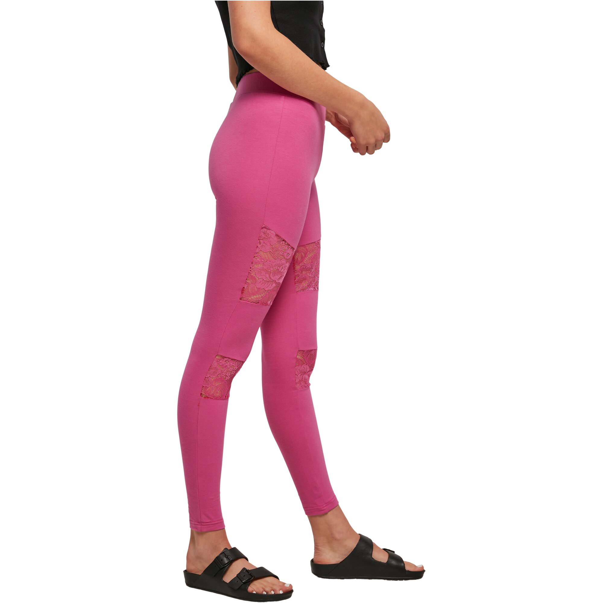 Urban Classics Ladies - Laces Inset Leggings pink