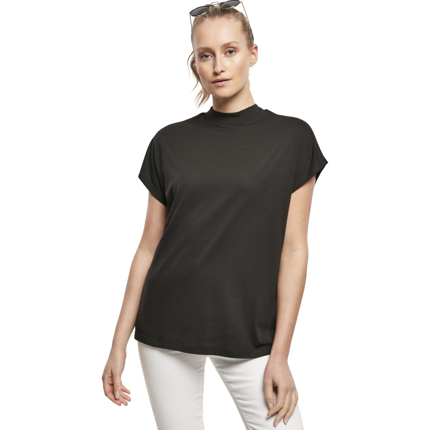 Urban Classics Ladies - Oversized Cut-Sleeve Top noir