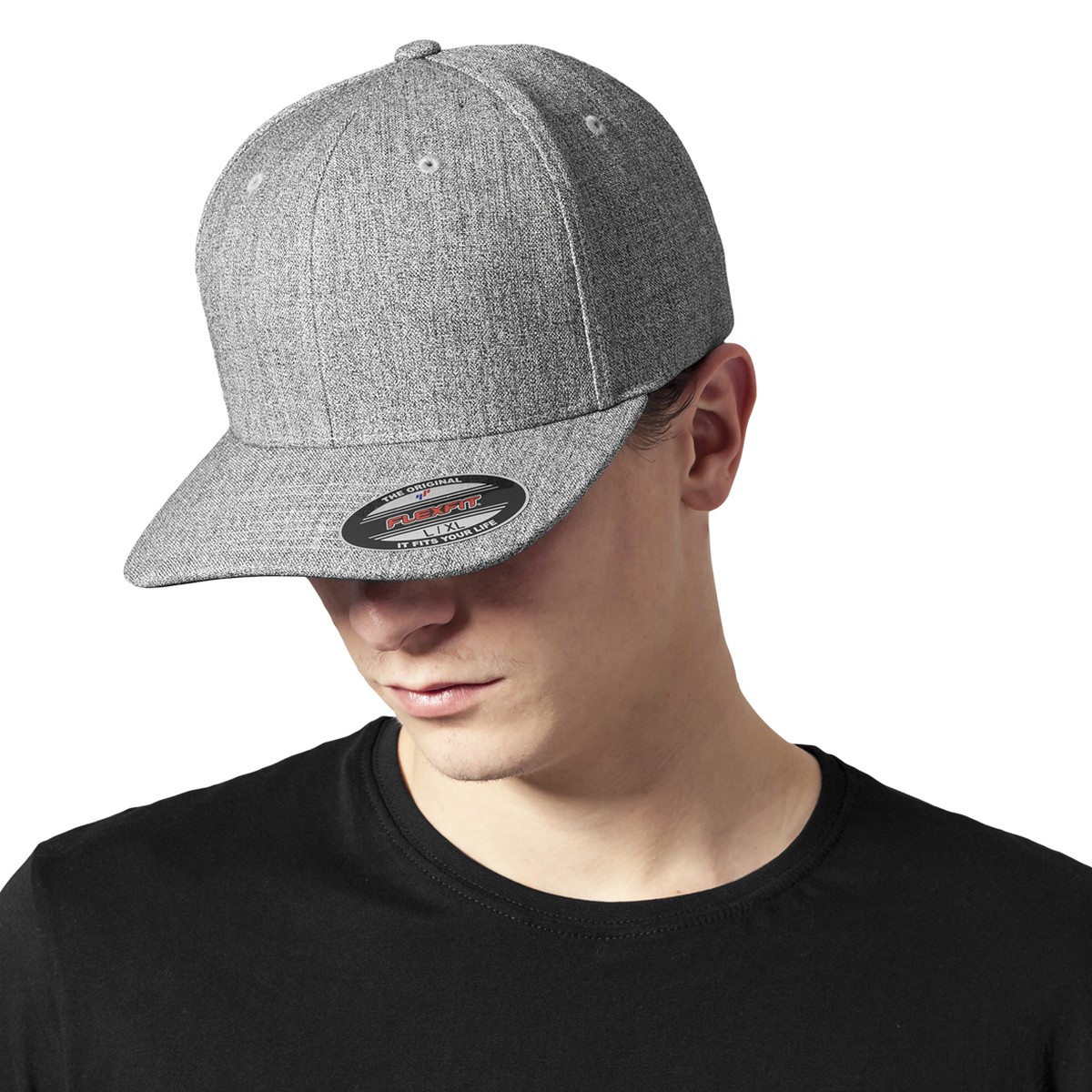 Flexfit PLAIN SPAN Stretchable Curved Cap - heather grau