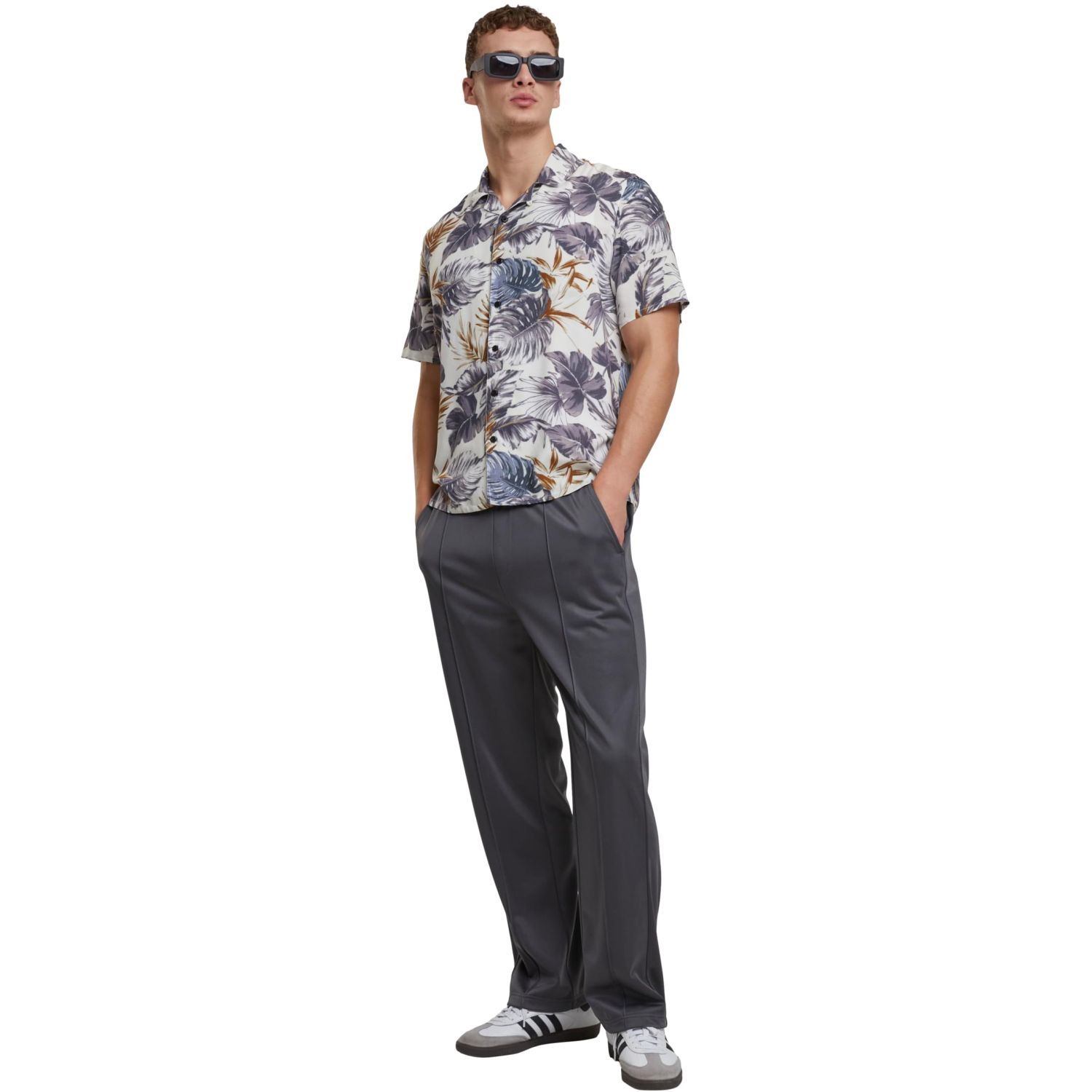 Urban Classics - Viscose Resort Shirt Hemd blue leaves
