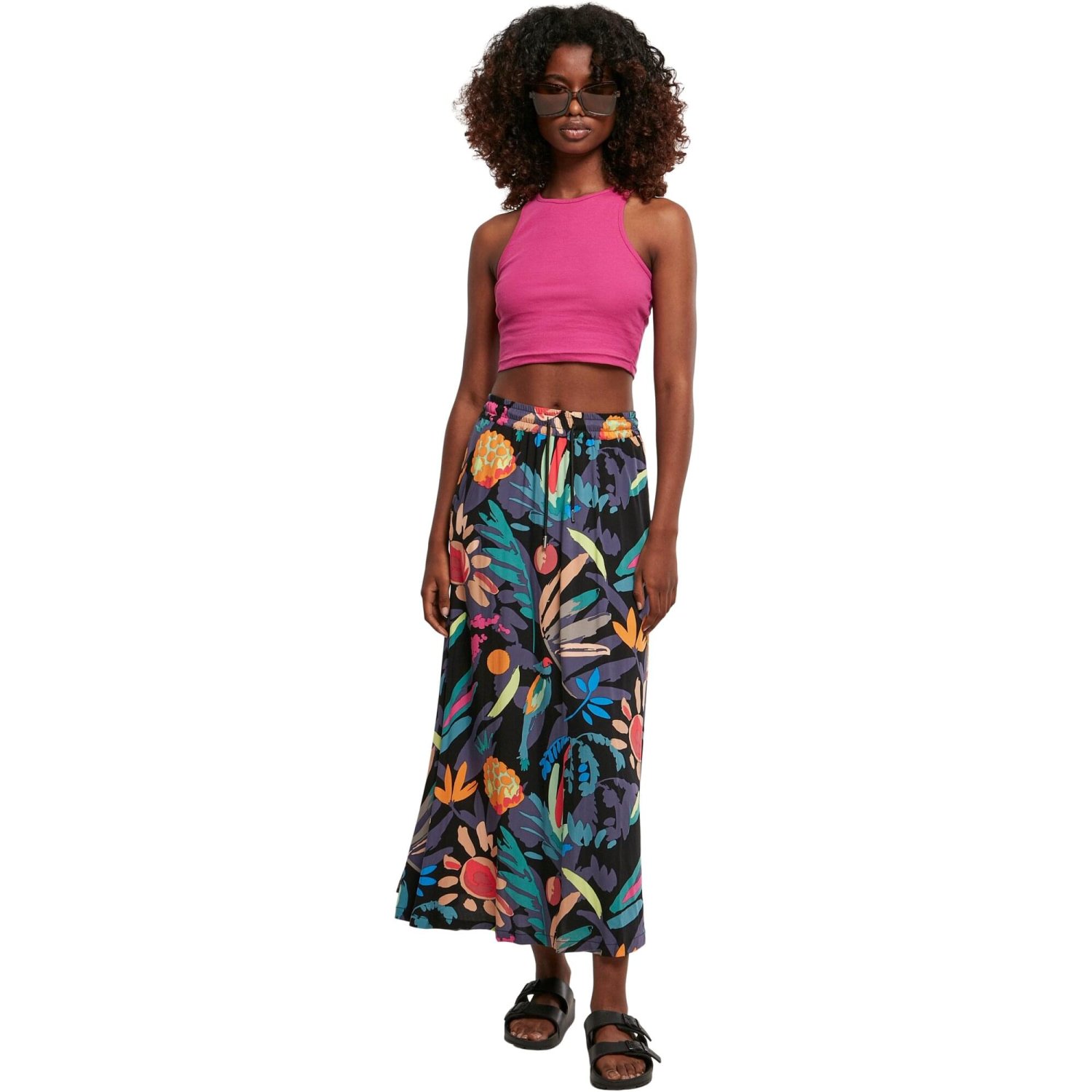 Urban Classics Ladies - Cropped Rib Tank Top pink