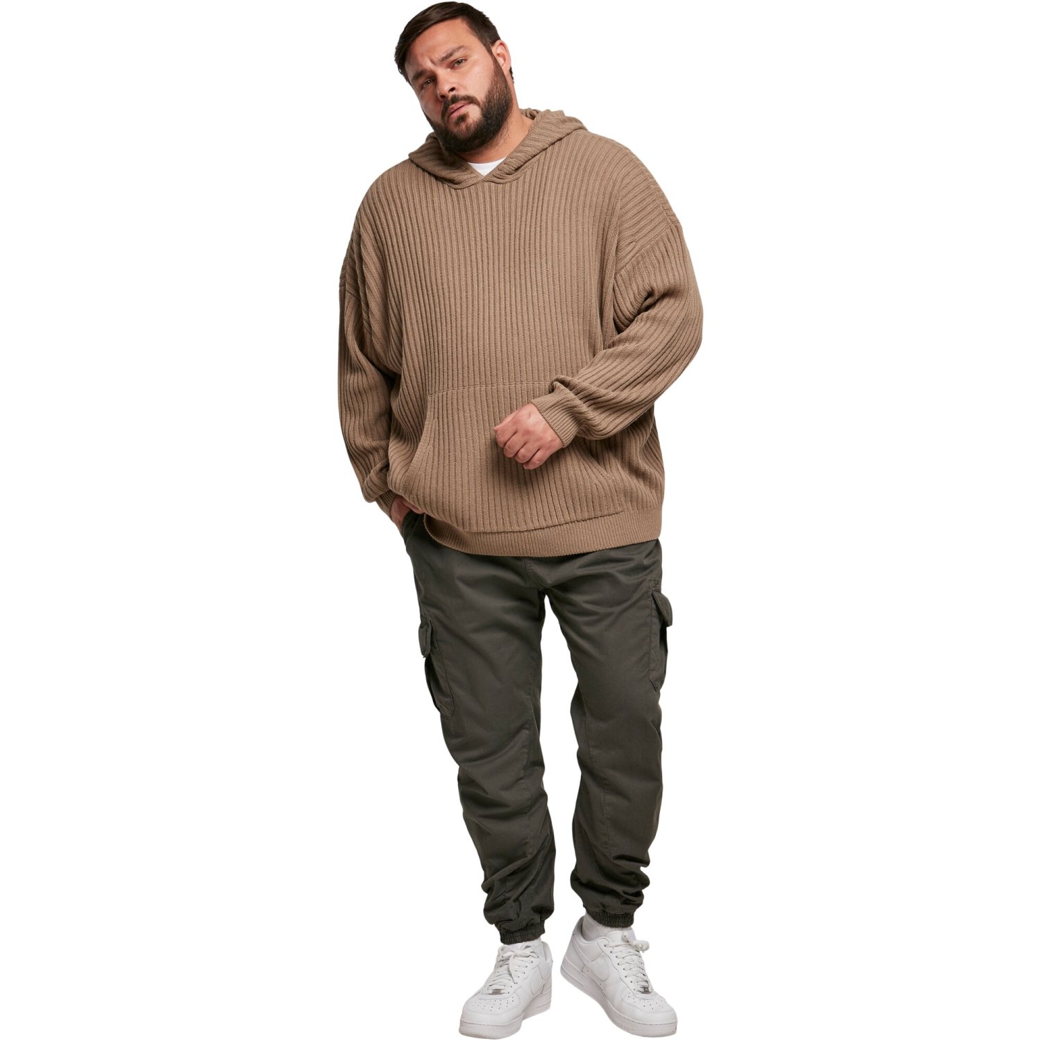 Urban Classics - Knitted Loose-Fit Hoody khaki