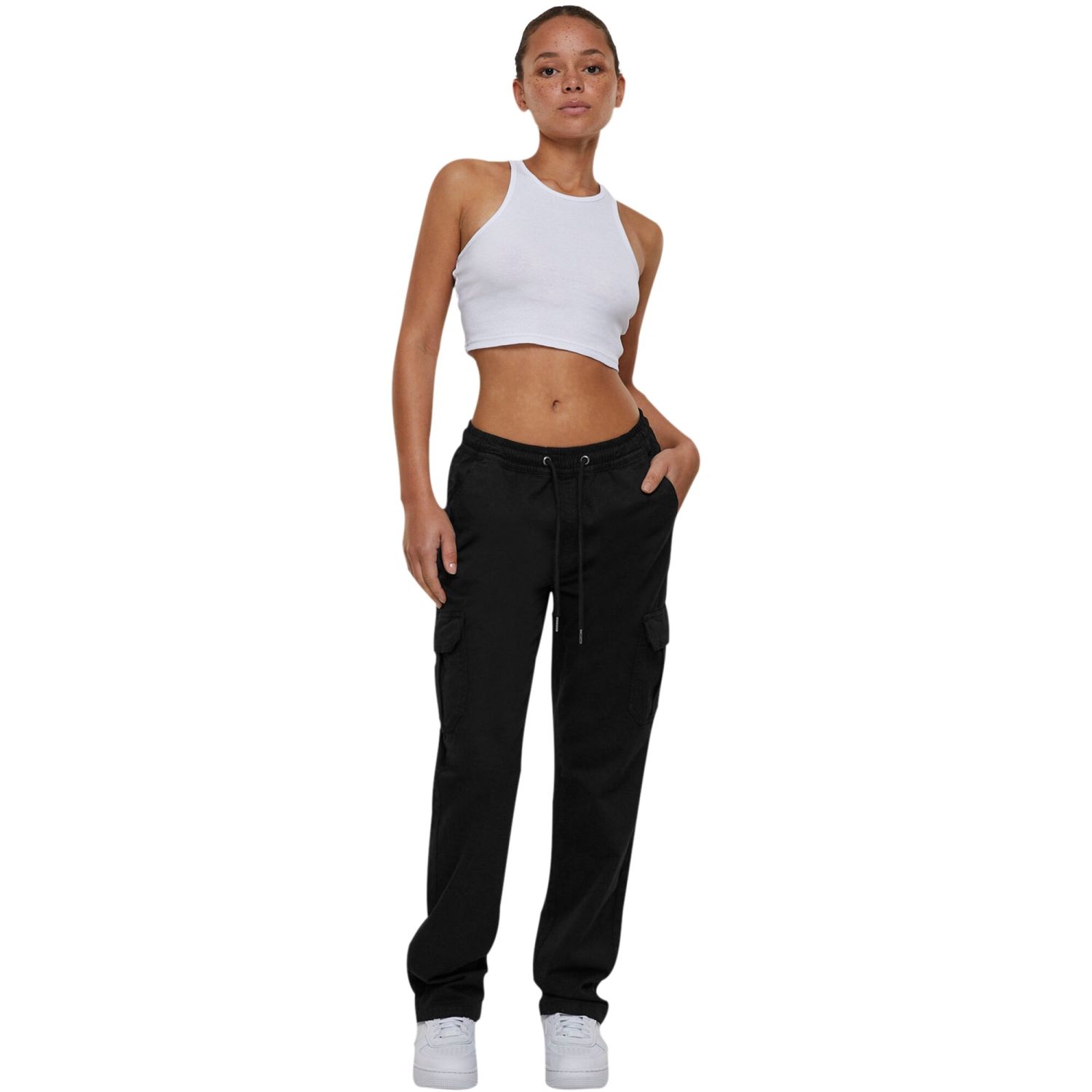 Urban Classics Ladies - High Waist Twill Cargo Pants