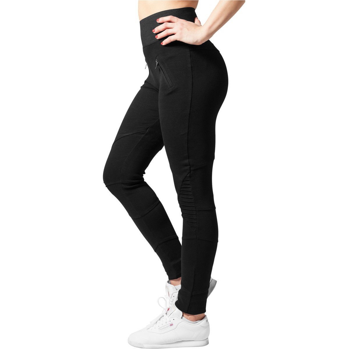 Urban Classics Ladies - INTERLOCK HIGH Leggings noir
