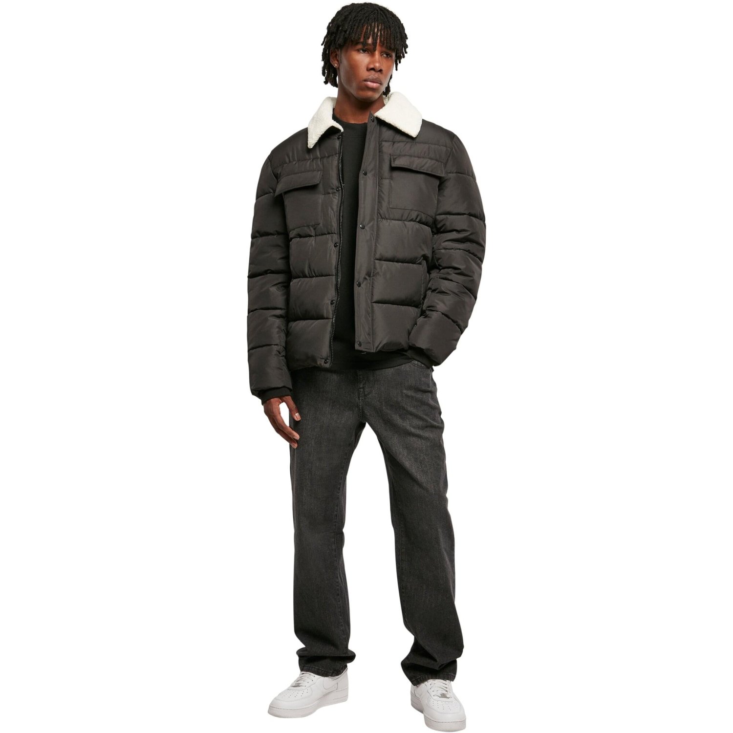 Urban Classics - Sherpa Collar Padded Shirt Jacket