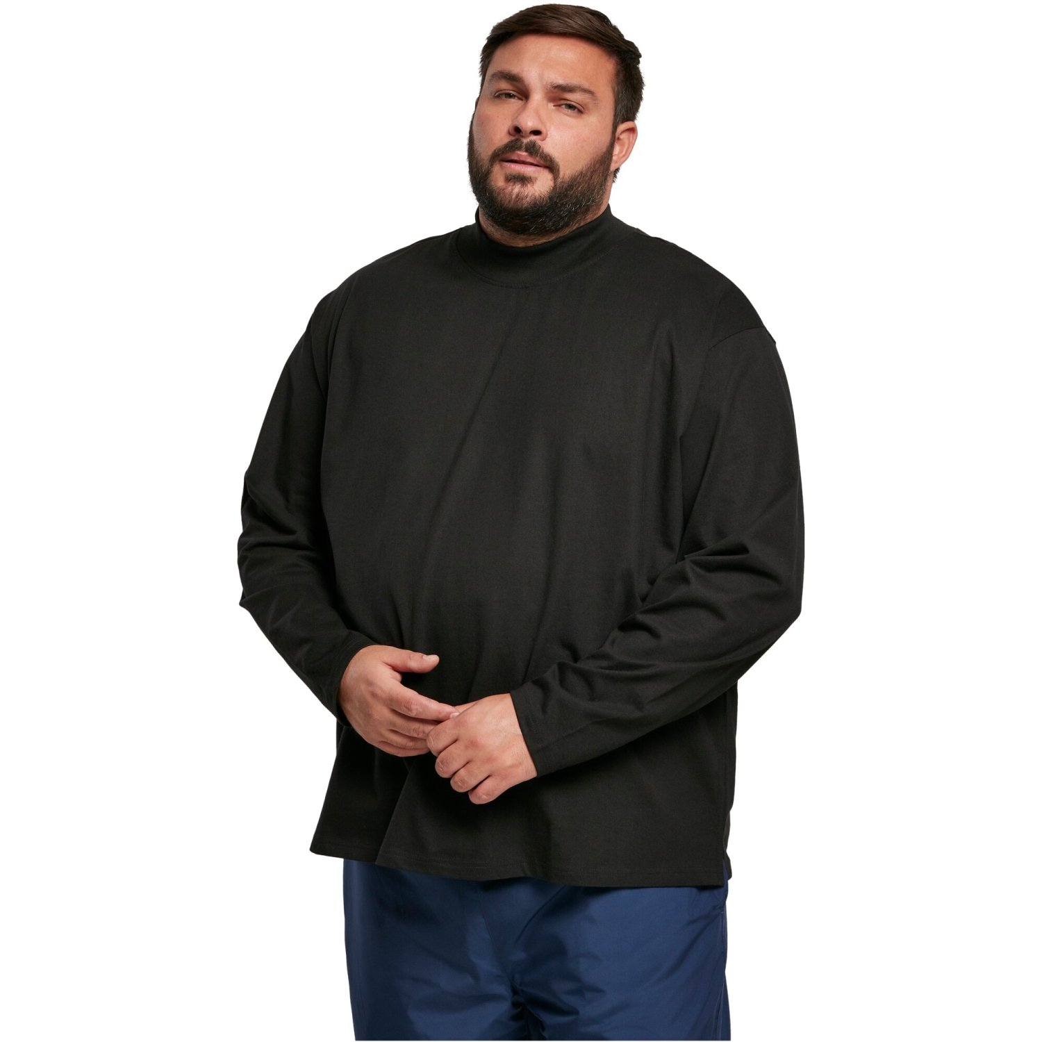 Urban Classics - Heavy Boxy Mock Neck Longsleeve noir