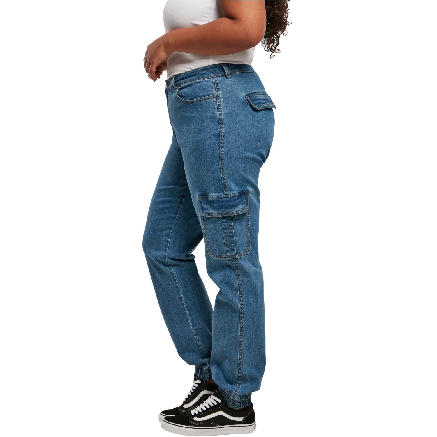Urban Classics Ladies - Organic Stretch Denim Cargo Jeans