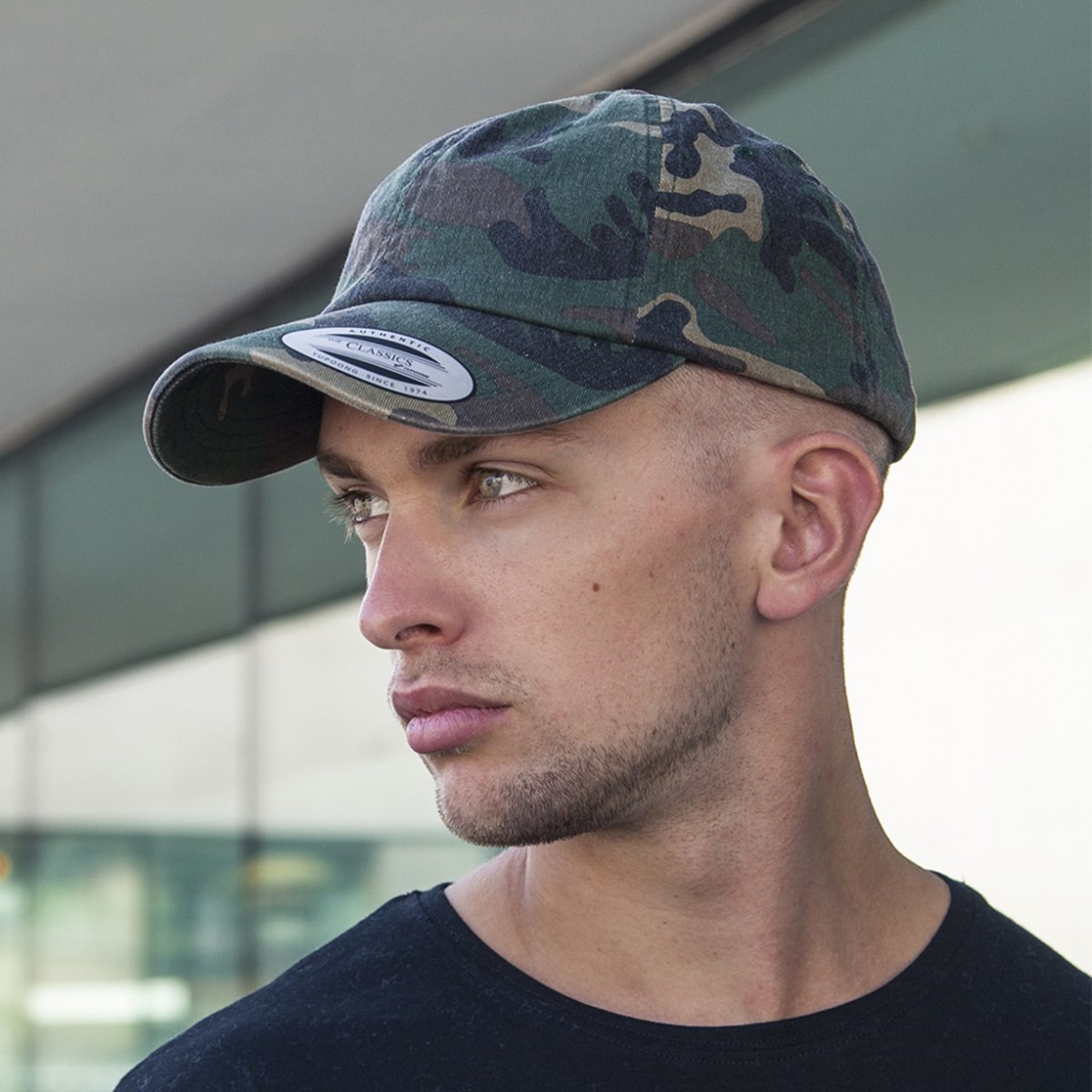 Flexfit LOW PROFILE Strapback Washed Cap - wood camo