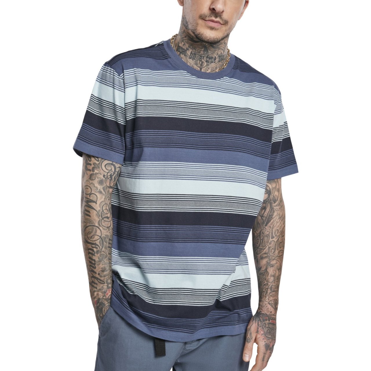 Urban Classics - Yarn Dyed Sunrise Stripe Shirt vintage blue