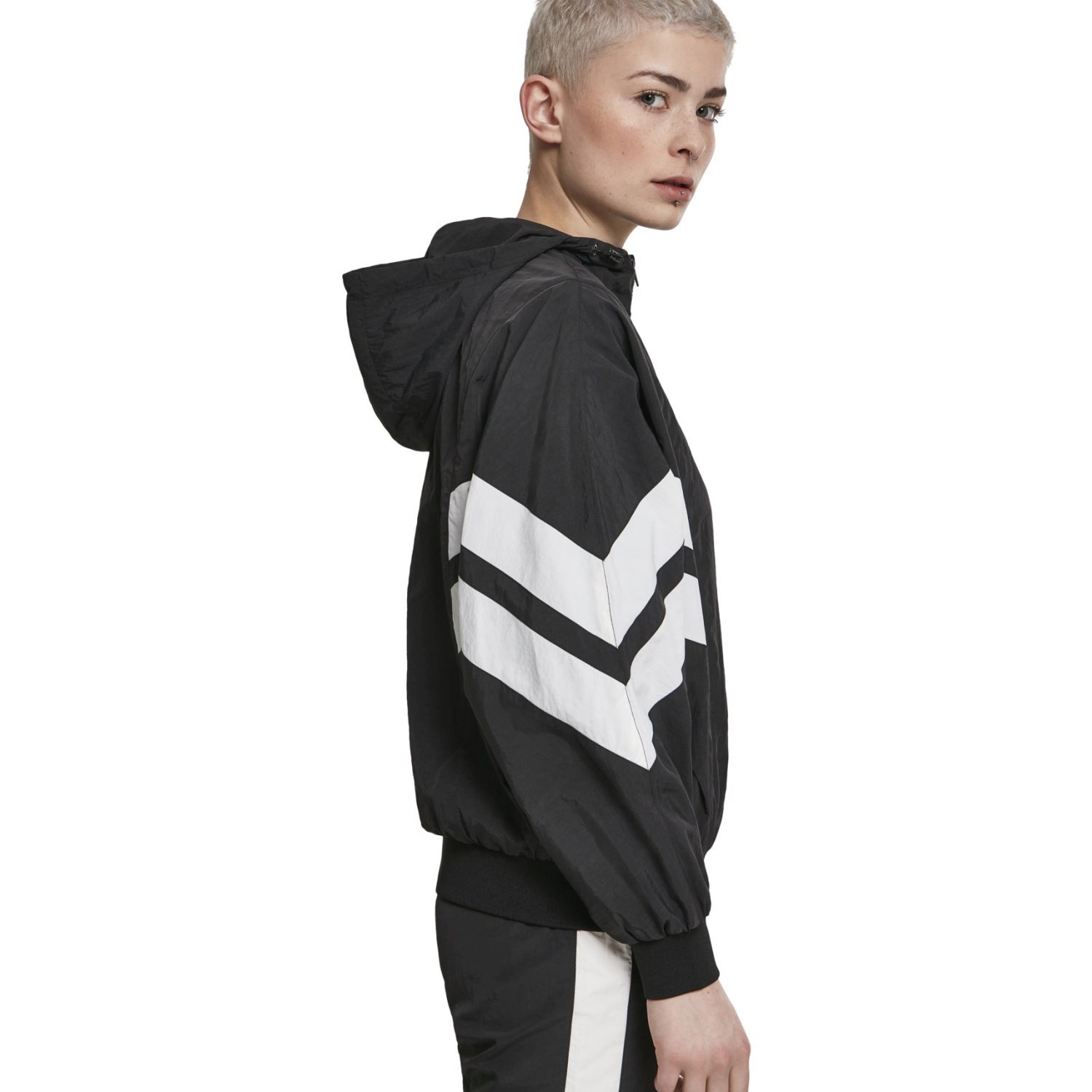 Urban Classics Ladies - CRINKLE Batwing Track Jacket black
