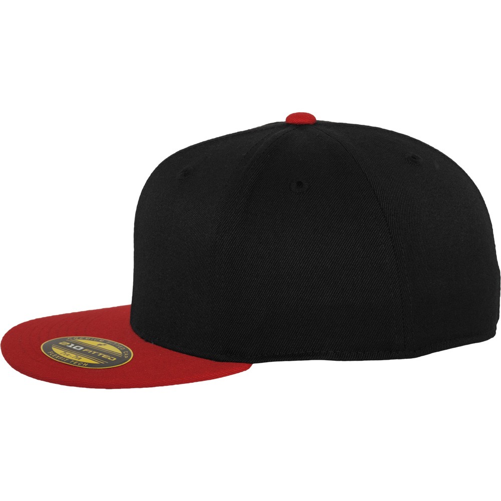 Flexfit Premium 210 Fitted Casquette - noir / rouge - L/XL