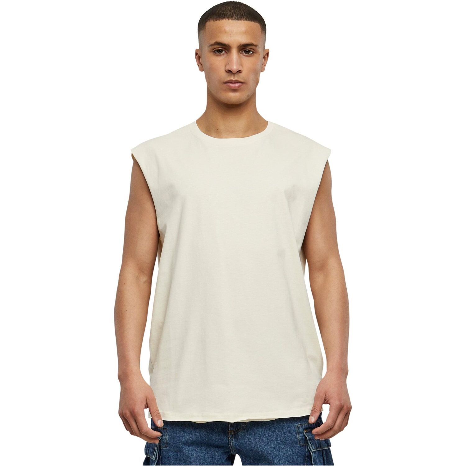 Urban Classics - OPEN EDGE Sleeveless Shirt whitesand