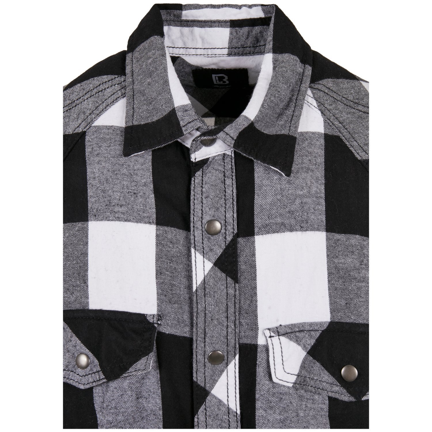 Brandit - CHECKED FLANELL Shirt white / black