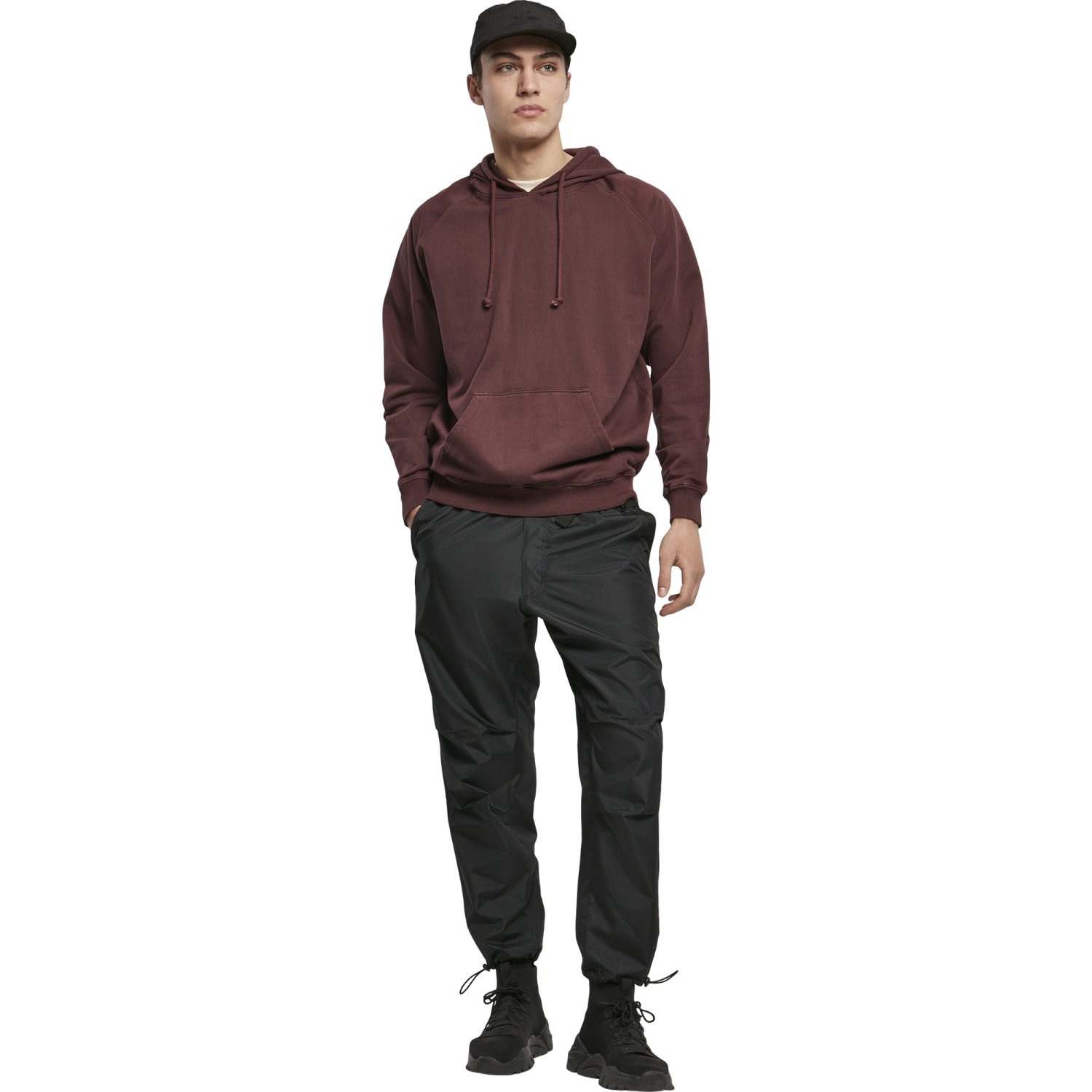 Urban Classics - OVERDYED Raglan Hoody cherry red