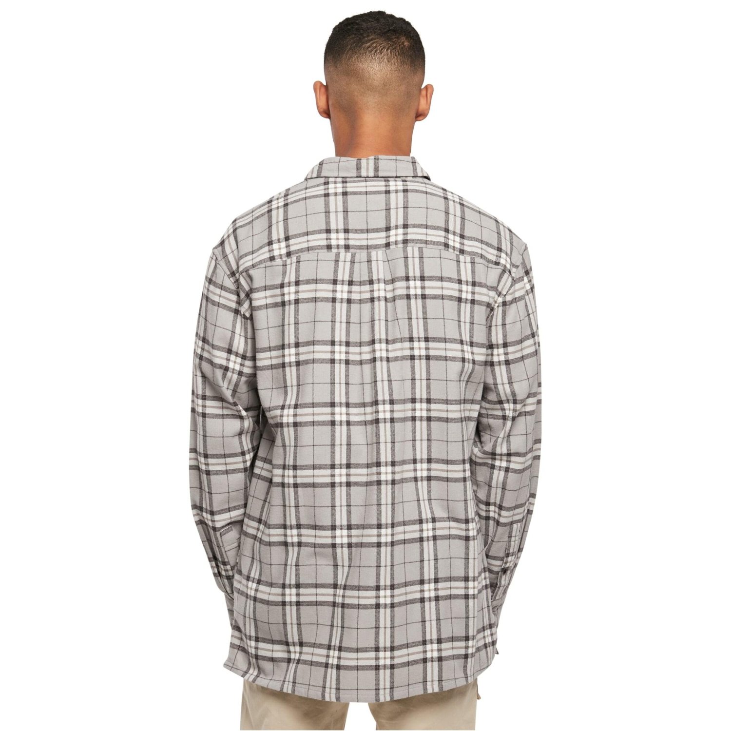 Urban Classics - Long Oversized Grey Check Shirt