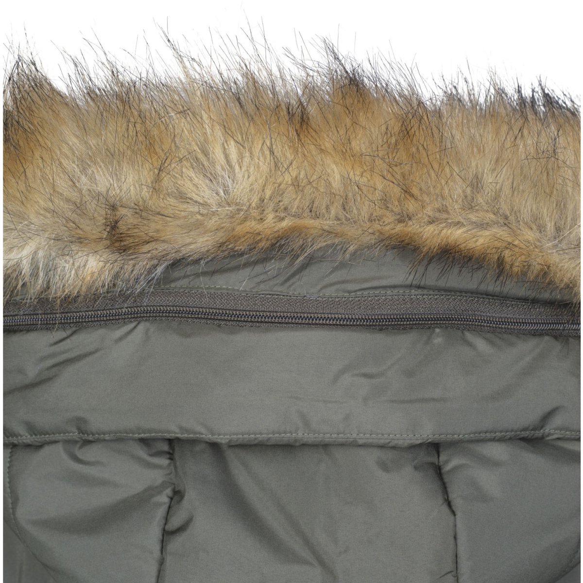 Urban Classics Ladies - Oversized Faux Fur Puffer Coat olive