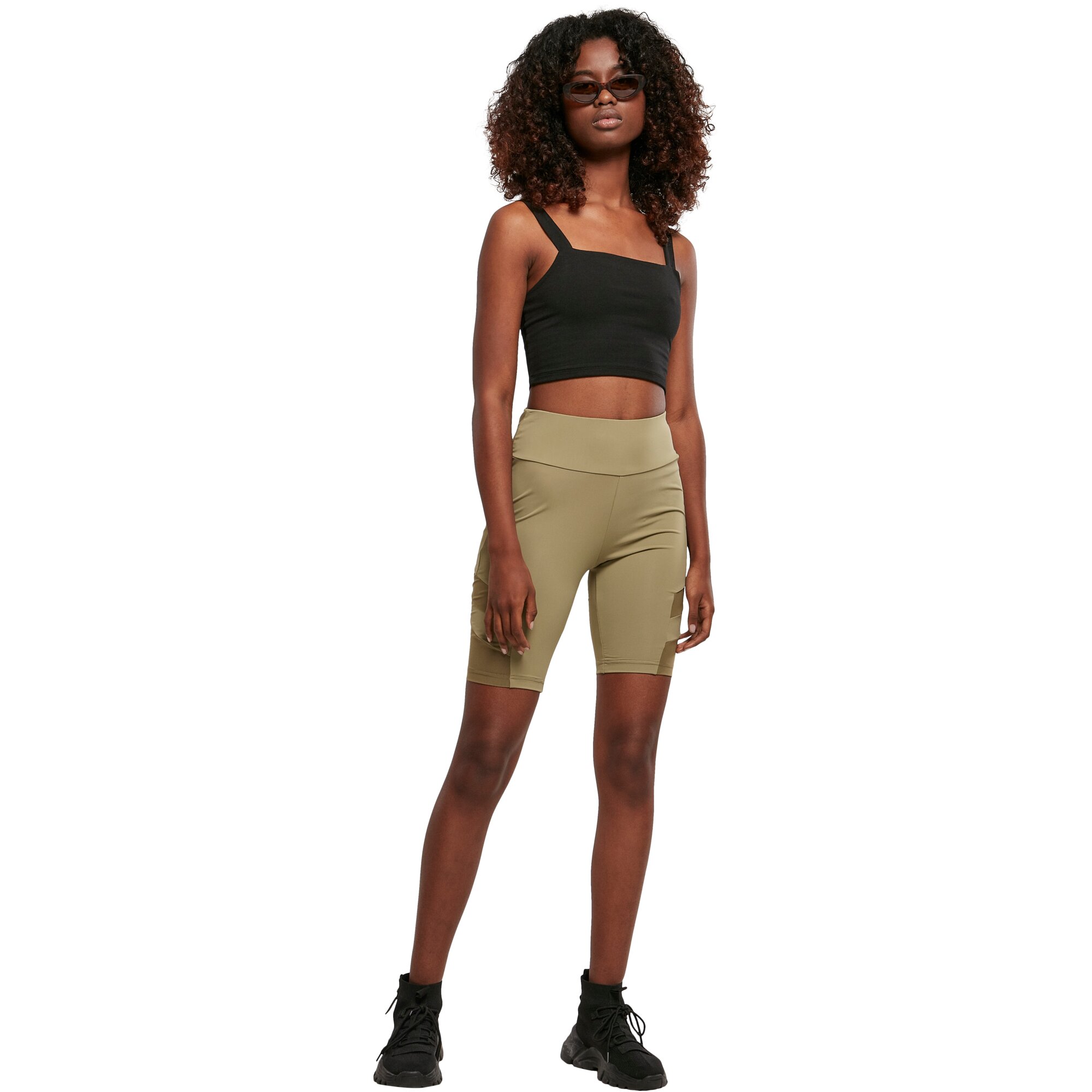Urban Classics Ladies - CYCLE Tech Mesh Shorts khaki