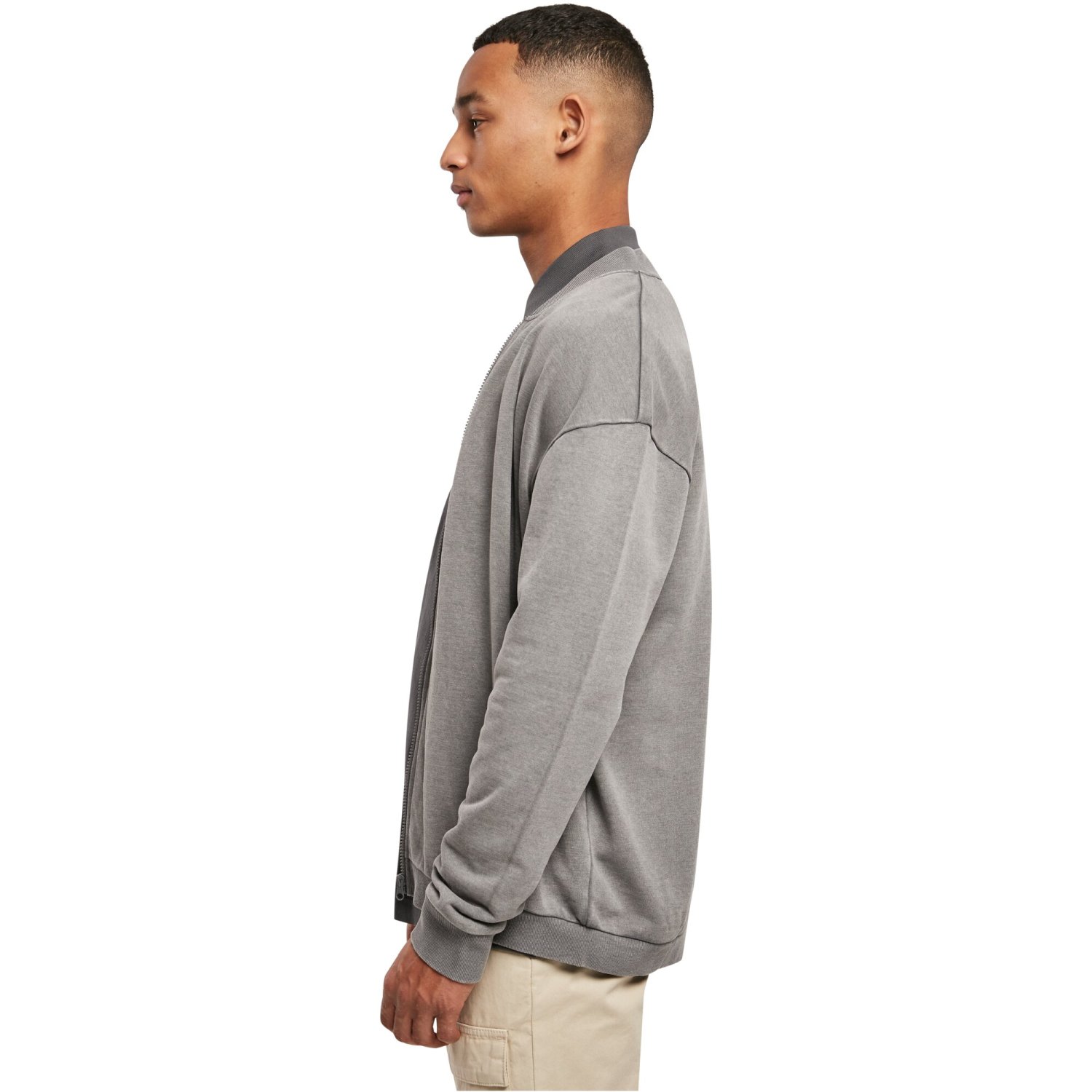 Urban Classics - Washed Sweat Bomber Jacket charcoal