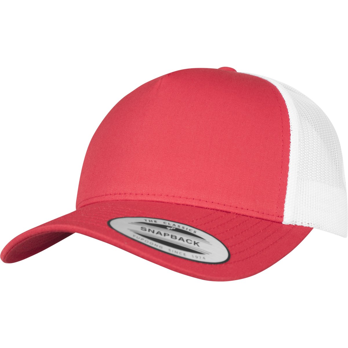 Flexfit 5-Panel RETRO Trucker Snapback Cap - rouge / blanc
