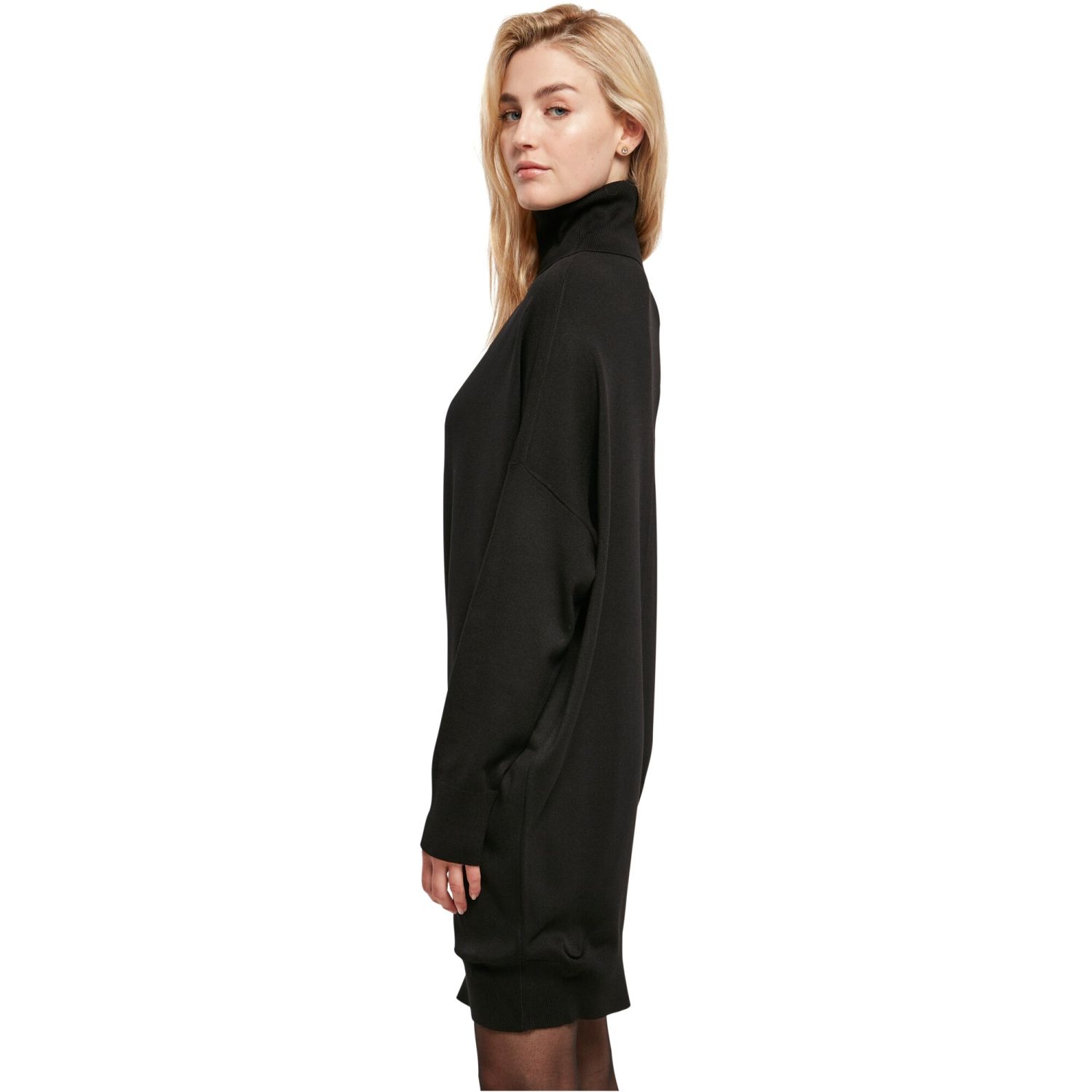 Urban Classics Ladies - One Shoulder Knit Kleid schwarz