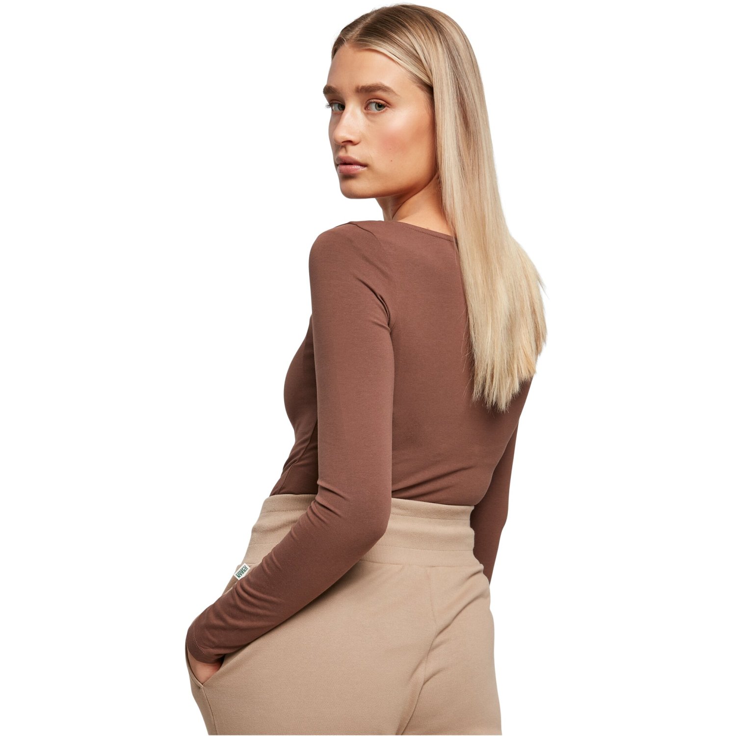 Urban Classics Ladies - Organic Longsleeve Body bark