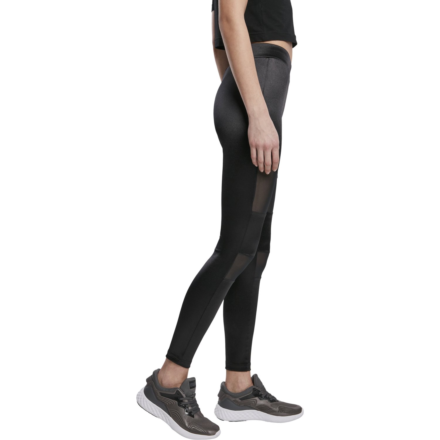 Urban Classics Ladies - Shiny TECH MESH Leggings schwarz