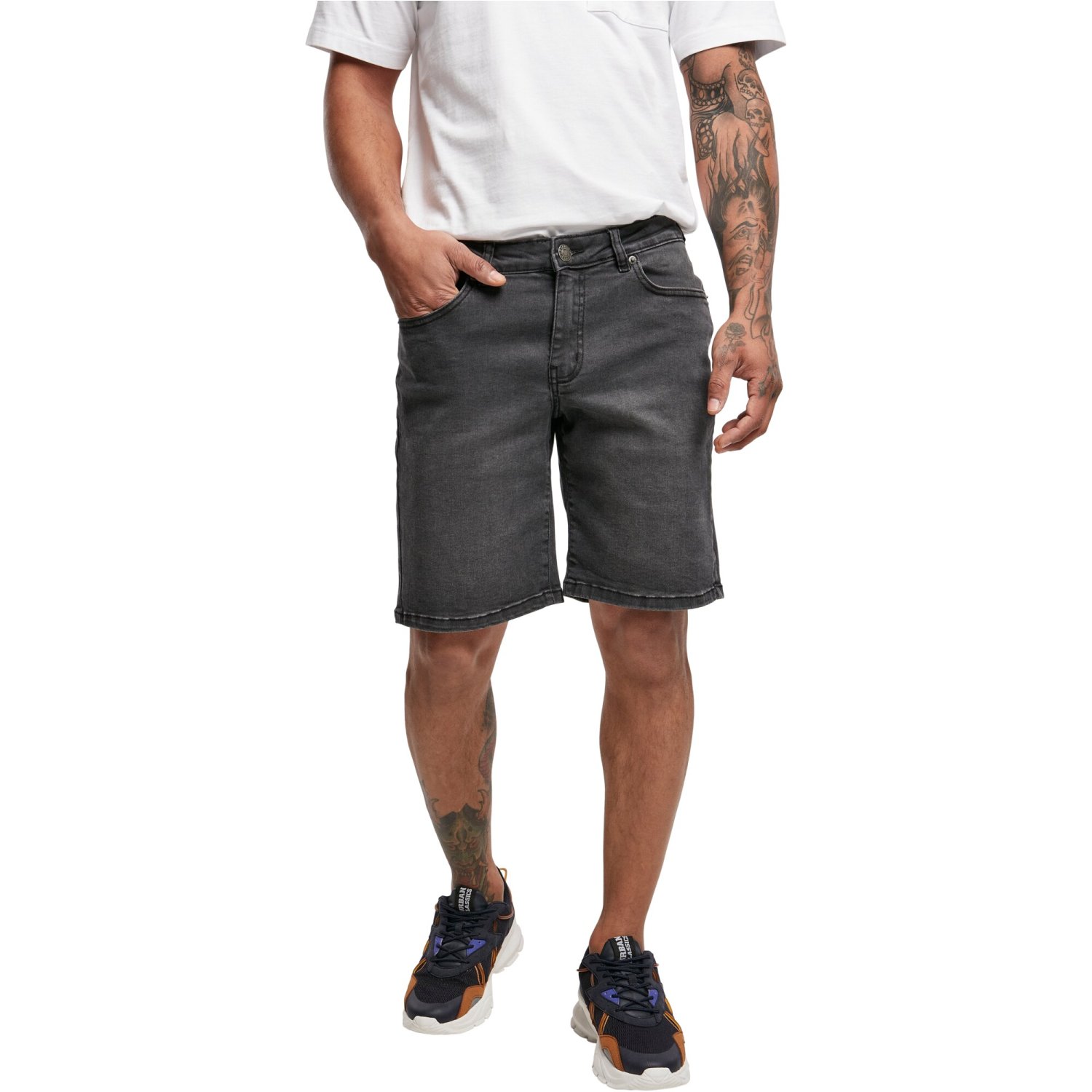 Urban Classics - Relaxed Fit Denim Jeans Shorts black washed