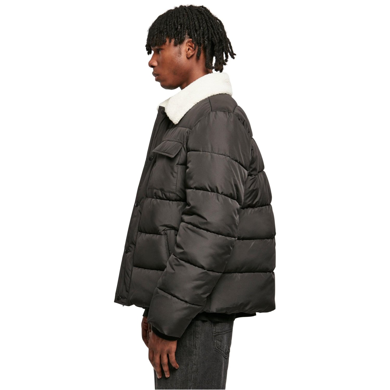Urban Classics - Sherpa Collar Padded Shirt Jacket