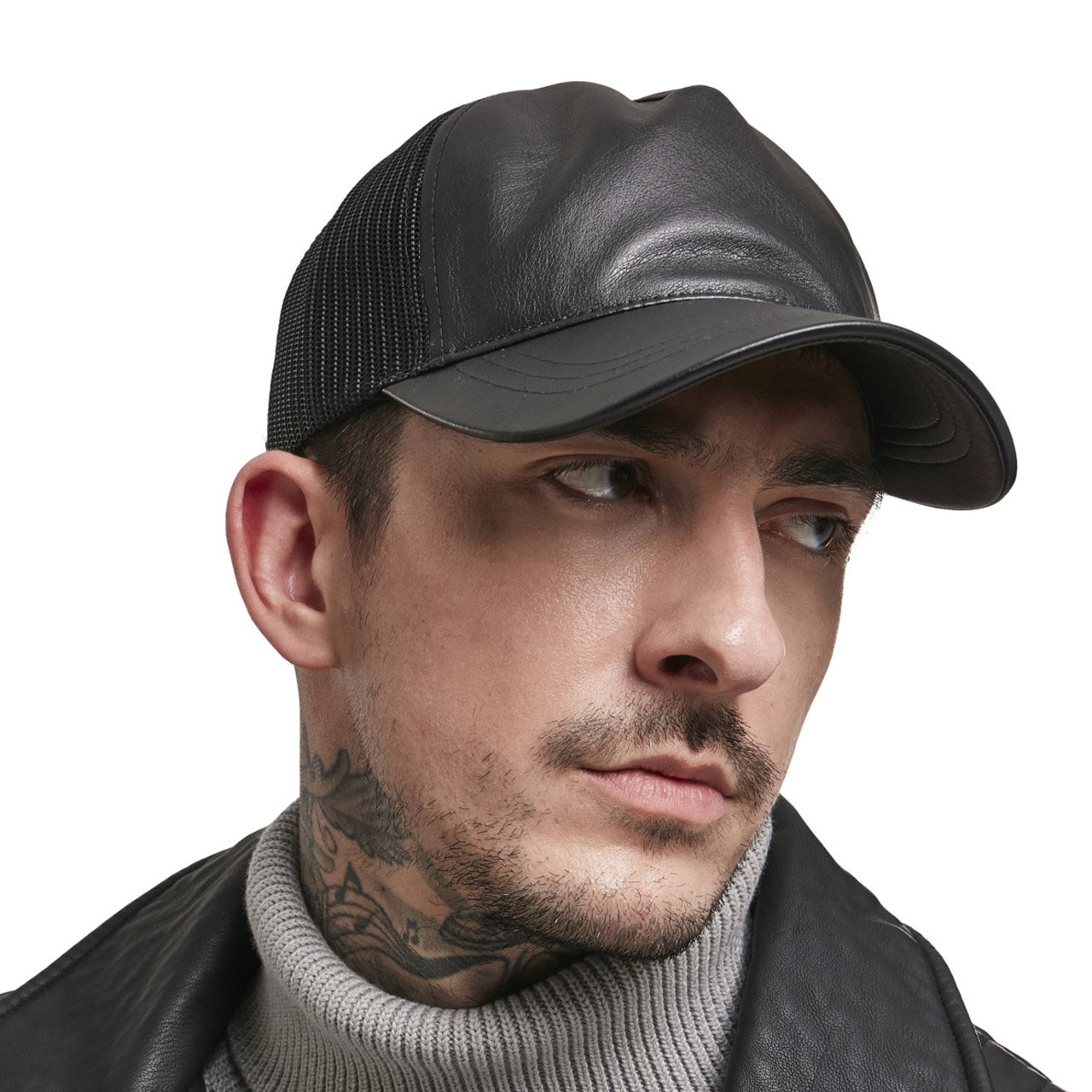 Flexfit Faux Cuir Trucker Snapback Cap