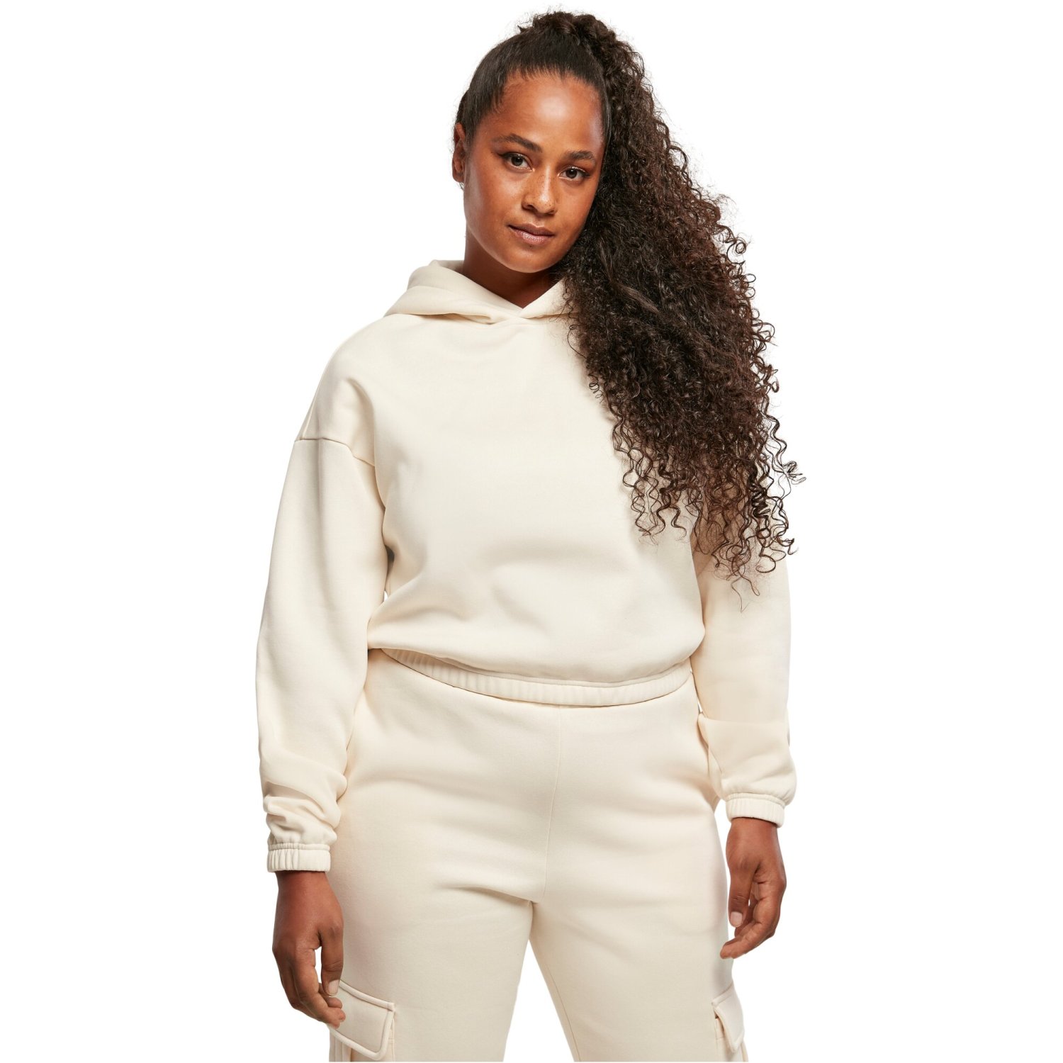 Urban Classics Ladies - Short Oversized Hoody sand