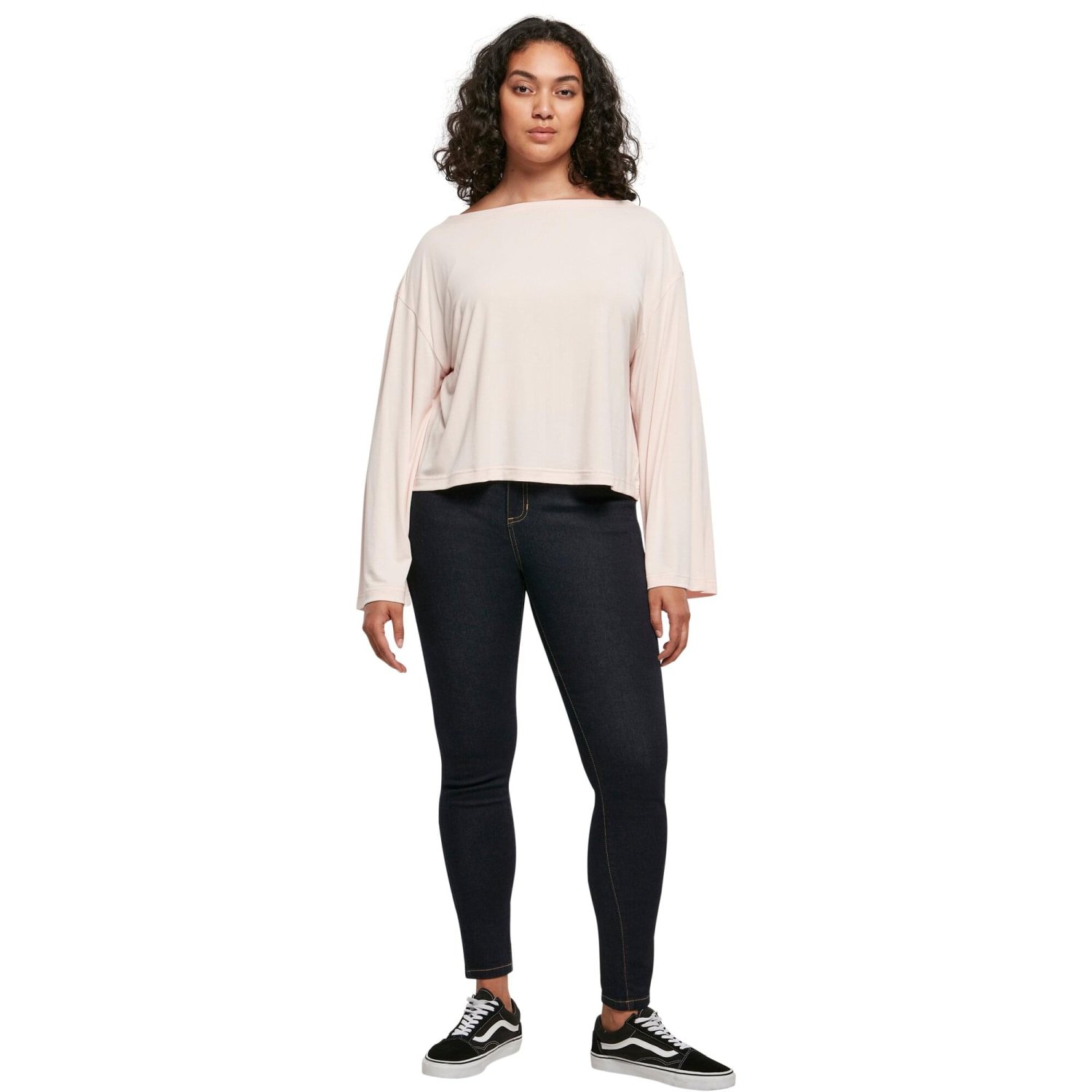 Urban Classics Ladies - Short Modal Bateau Longsleeve