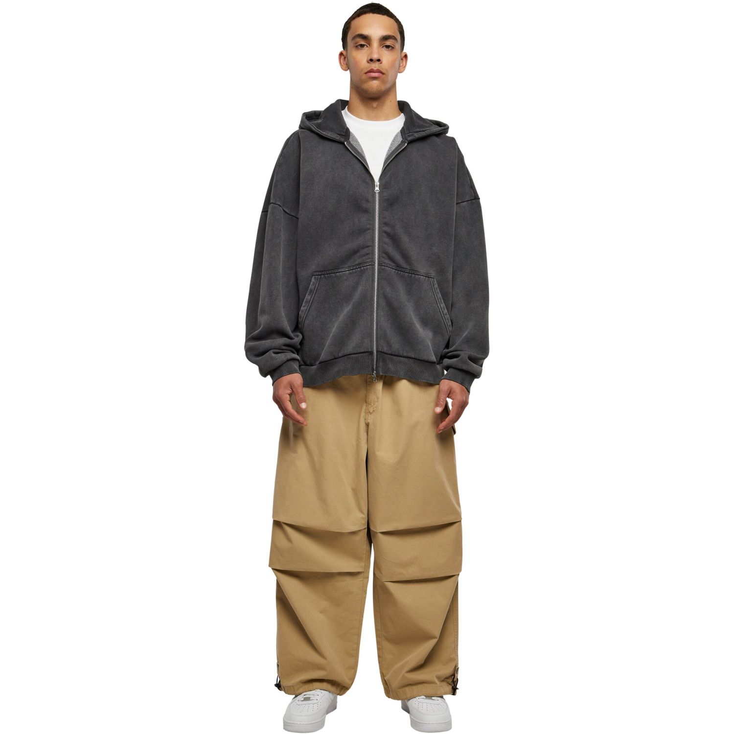 Urban Classics - Heavy Stone Washed Zip Hoody black