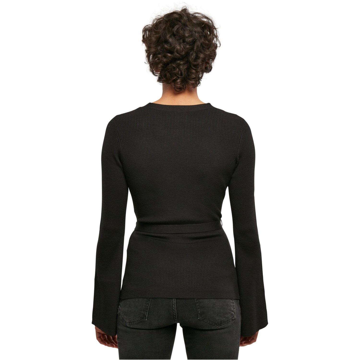 Urban Classics Ladies - Rib Knit Wrapped Cardigan noir