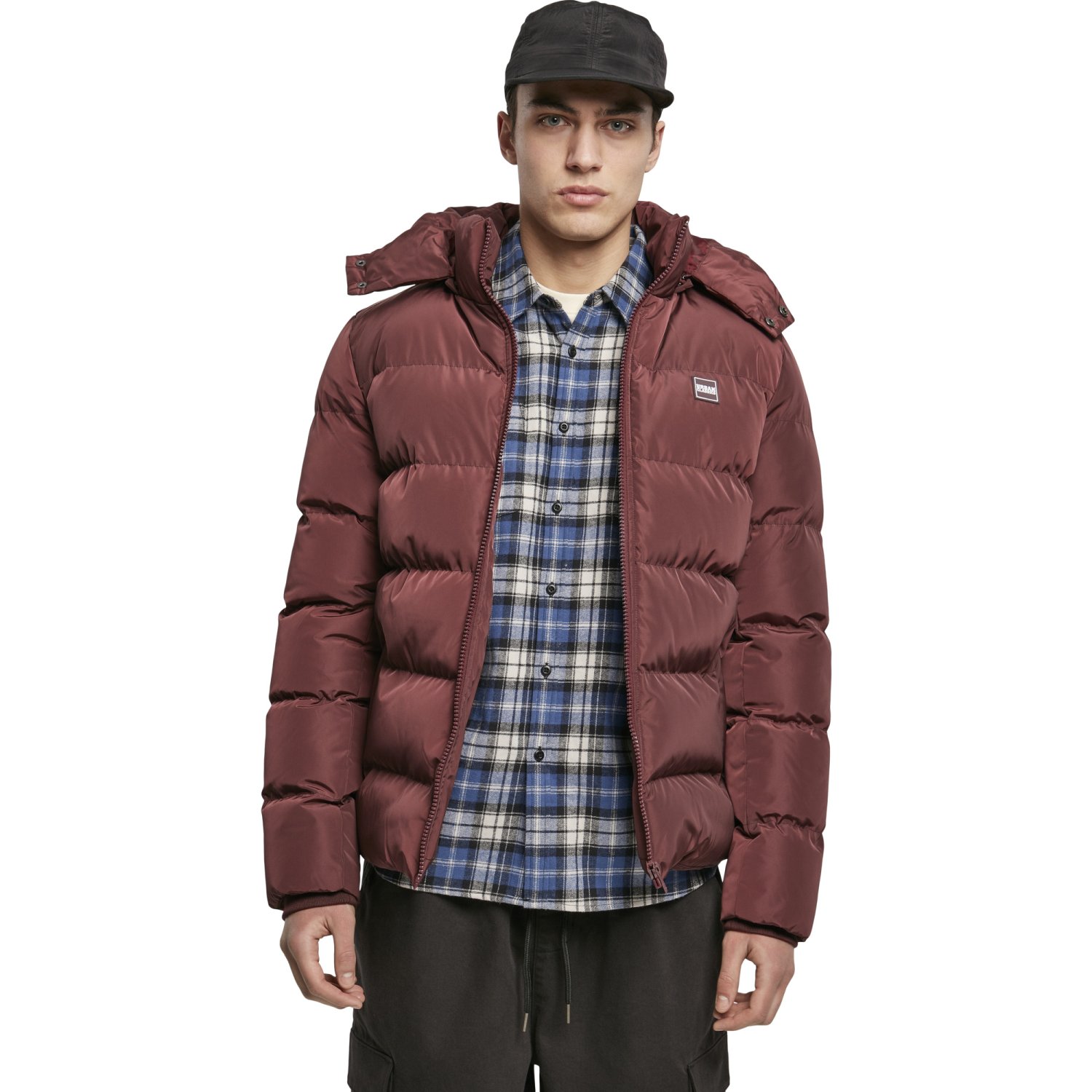 Urban Classics - HOODED PUFFER Winter Jacket cherry