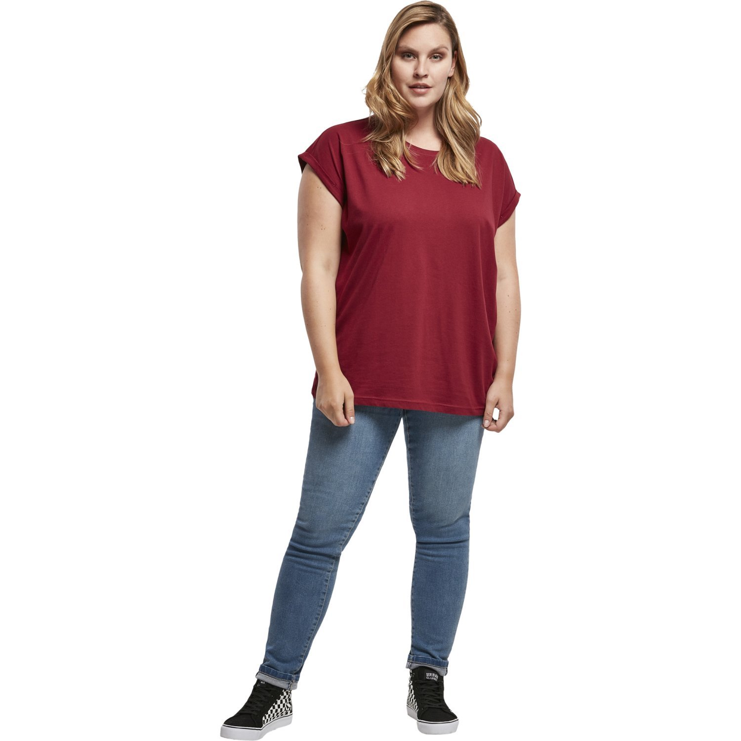 Urban Classics Ladies - Organic Extended Shirt burgundy