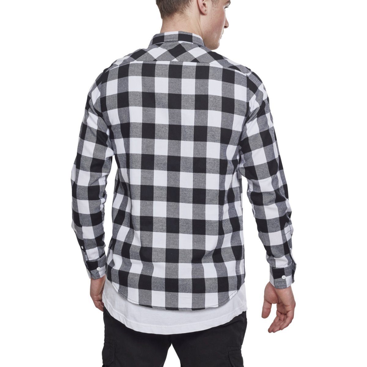 Urban Classics - CHECKED FLANELL Shirt black / white