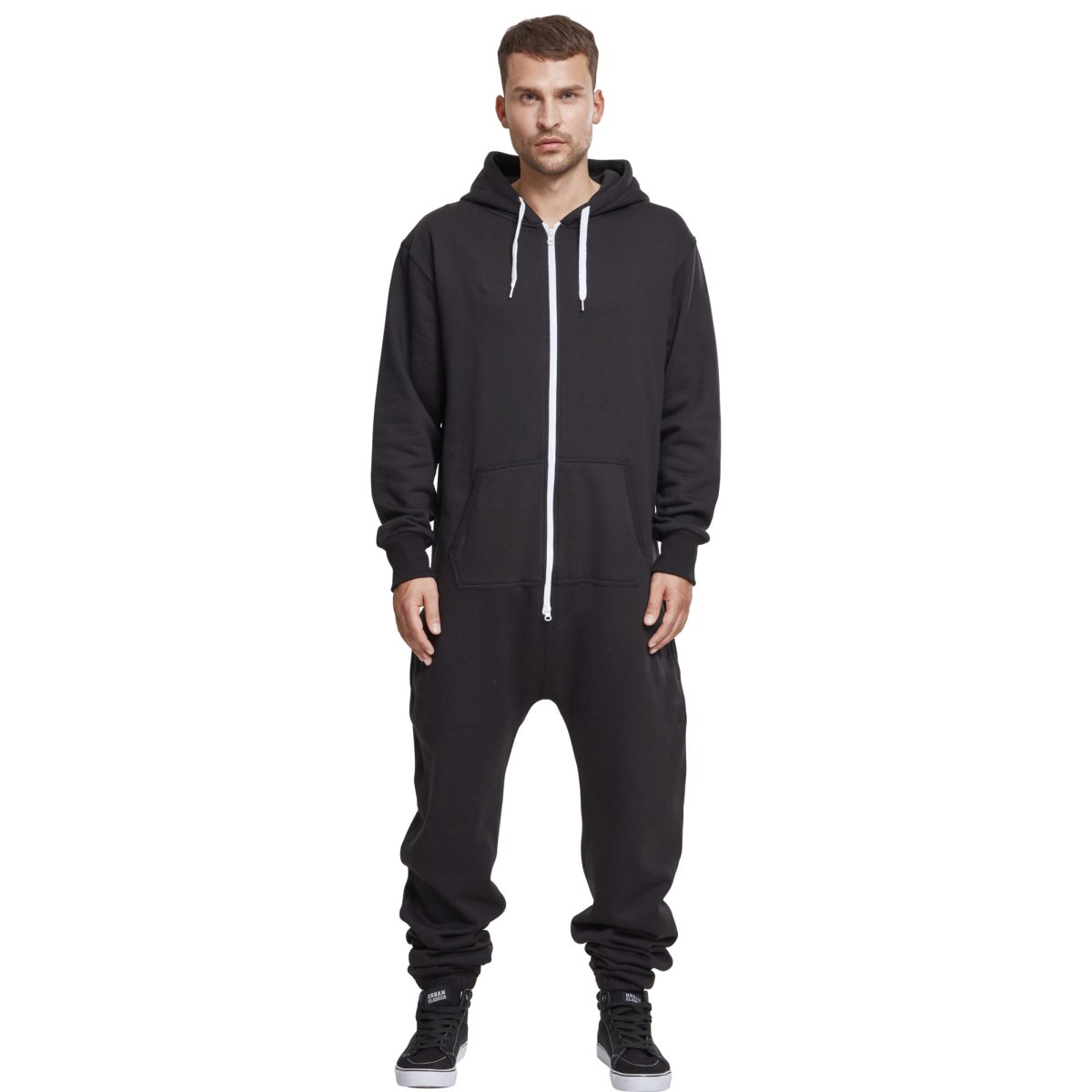 Urban Classics - SWEAT Jump Suit black / white
