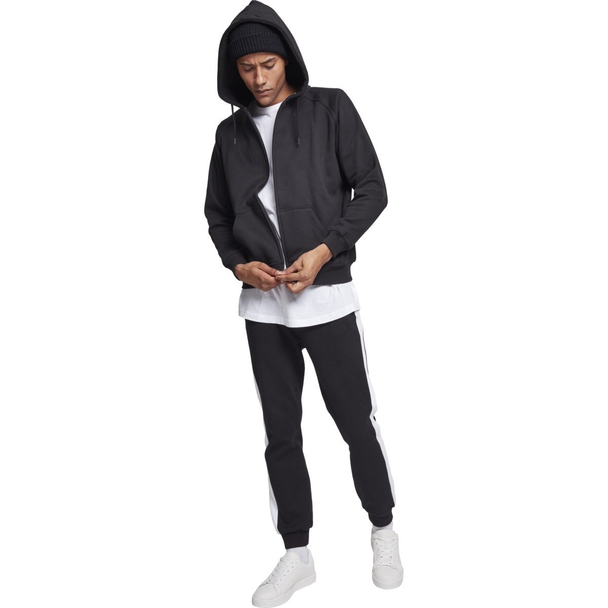 Urban Classics - Zip Sweat à capuche noir - 5XL