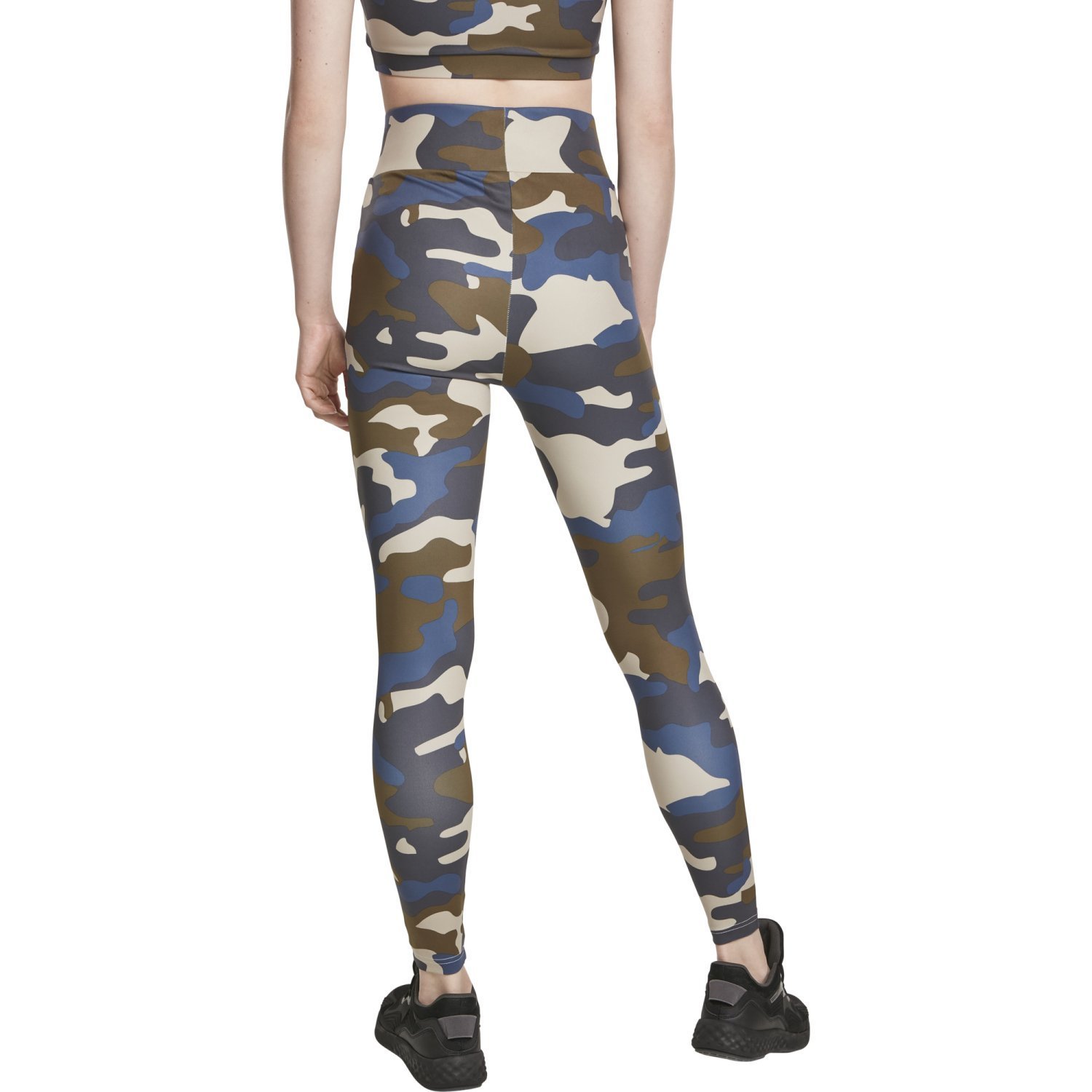 Urban Classics Ladies - High Waist Tech Leggings olive camo