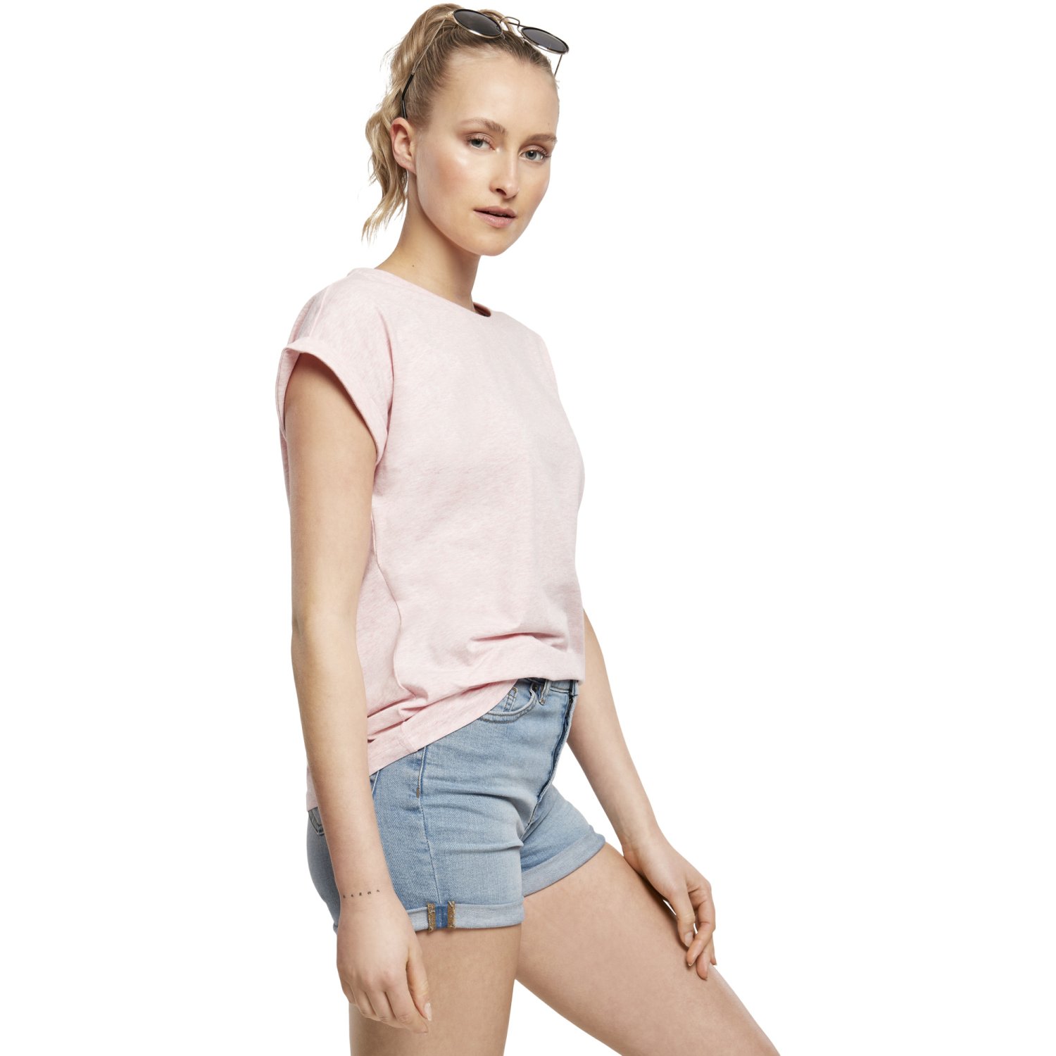 Urban Classics Ladies - MELANGE Extended Shoulder Top