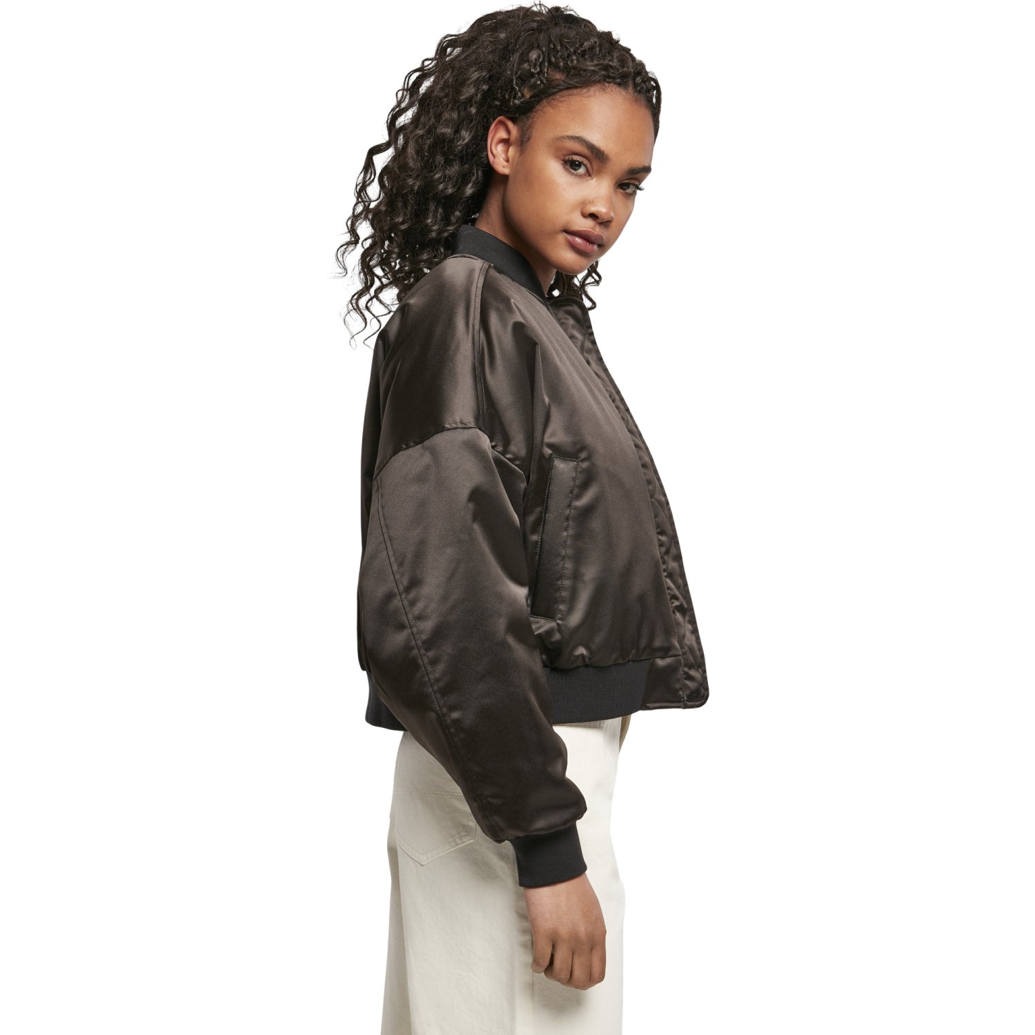 Urban Classics Ladies - SATIN BOMBER Short Oversized Veste